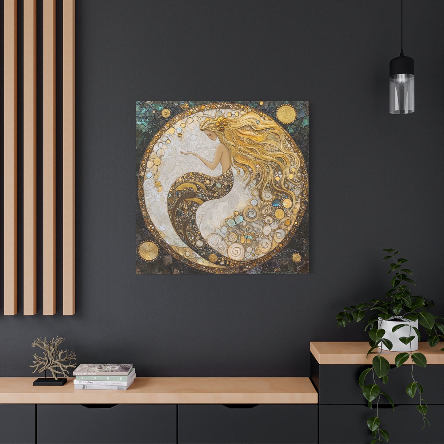 Artistic Mermaid Canvas Wall Art, Coastal Decor, Beach House Wall Art, Home Decoration, Unique Gift for Sea Lovers