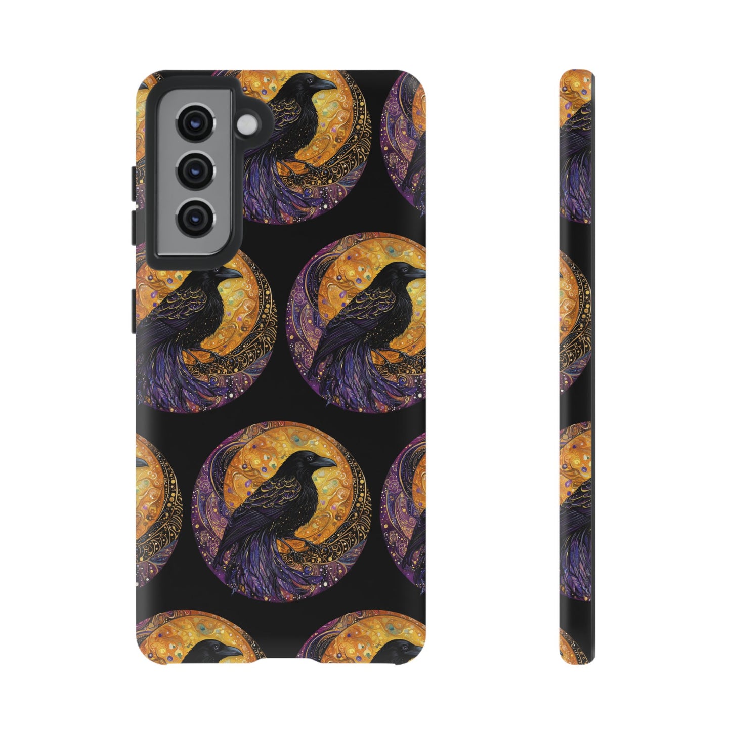Raven Celestial Phone Case, Astrological Gift, Bird Lover Accessory, Tough Phone Cover, Gothic Aesthetic, Halloween Tech Decor