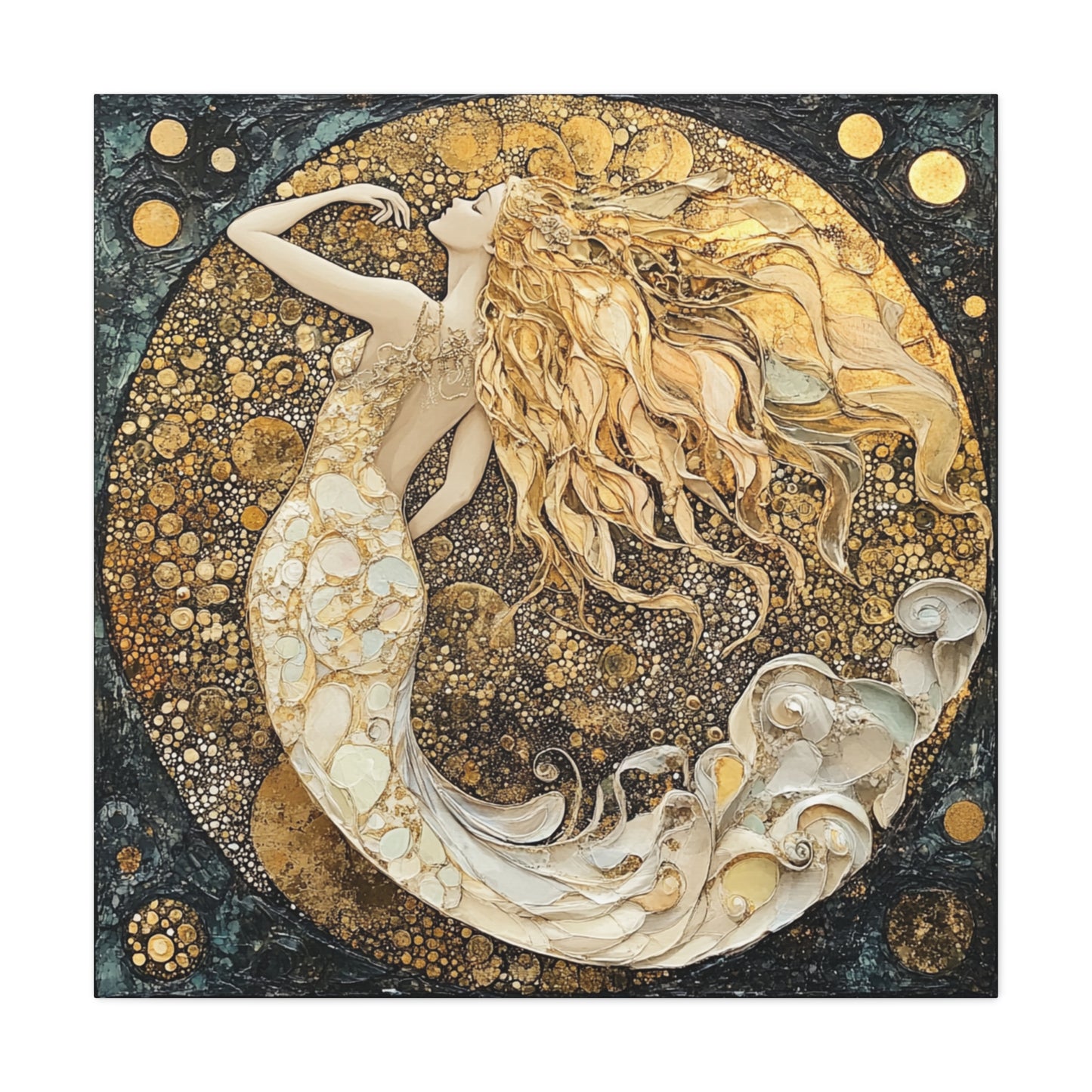 Elegant Mermaid Canvas Art, Home Decor, Wall Art, Gift for Her, Coastal Vibes, Housewarming Gift