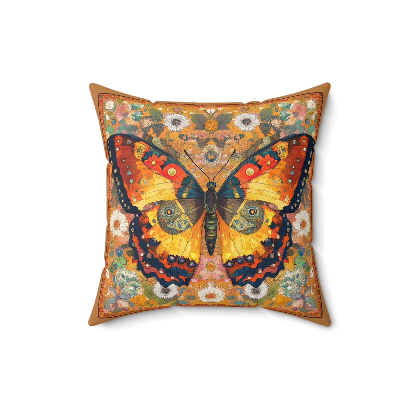 Butterfly Art Faux Suede Square Pillow | Bohemian Decor, Home Accent, Living Room, Gift for Nature Lovers, Cozy Throw Pillow
