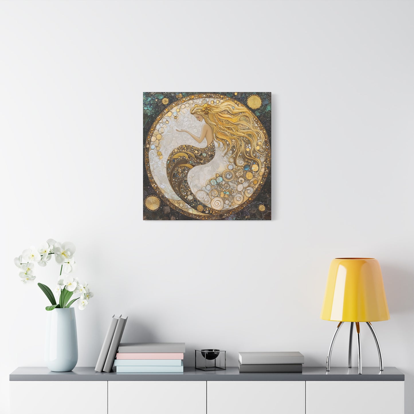 Artistic Mermaid Canvas Wall Art, Coastal Decor, Beach House Wall Art, Home Decoration, Unique Gift for Sea Lovers