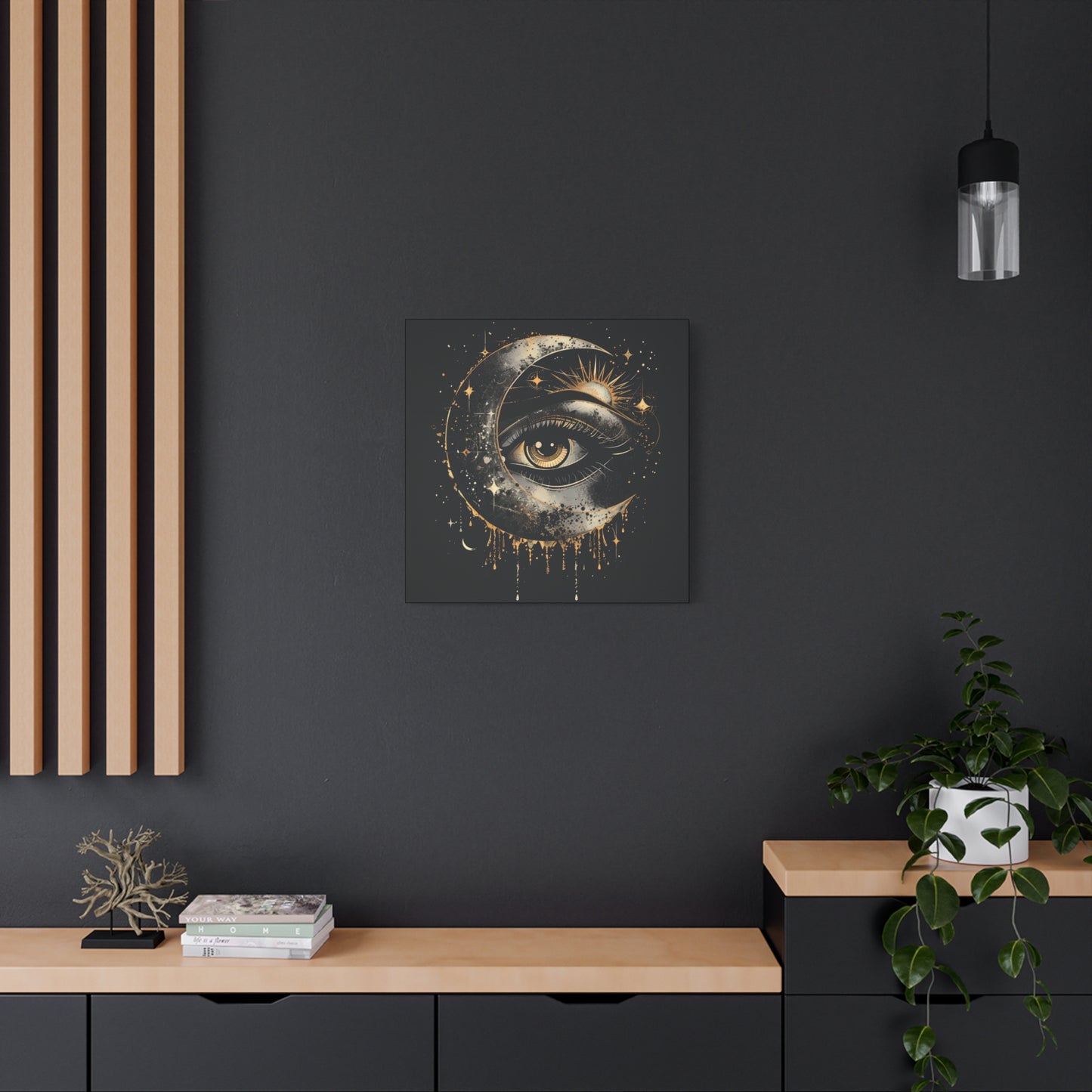 Celestial Eye Canvas Art Print, Mystic Moon Artwork, Astrology Decor, Spiritual Wall Art, Gift for Astronomers