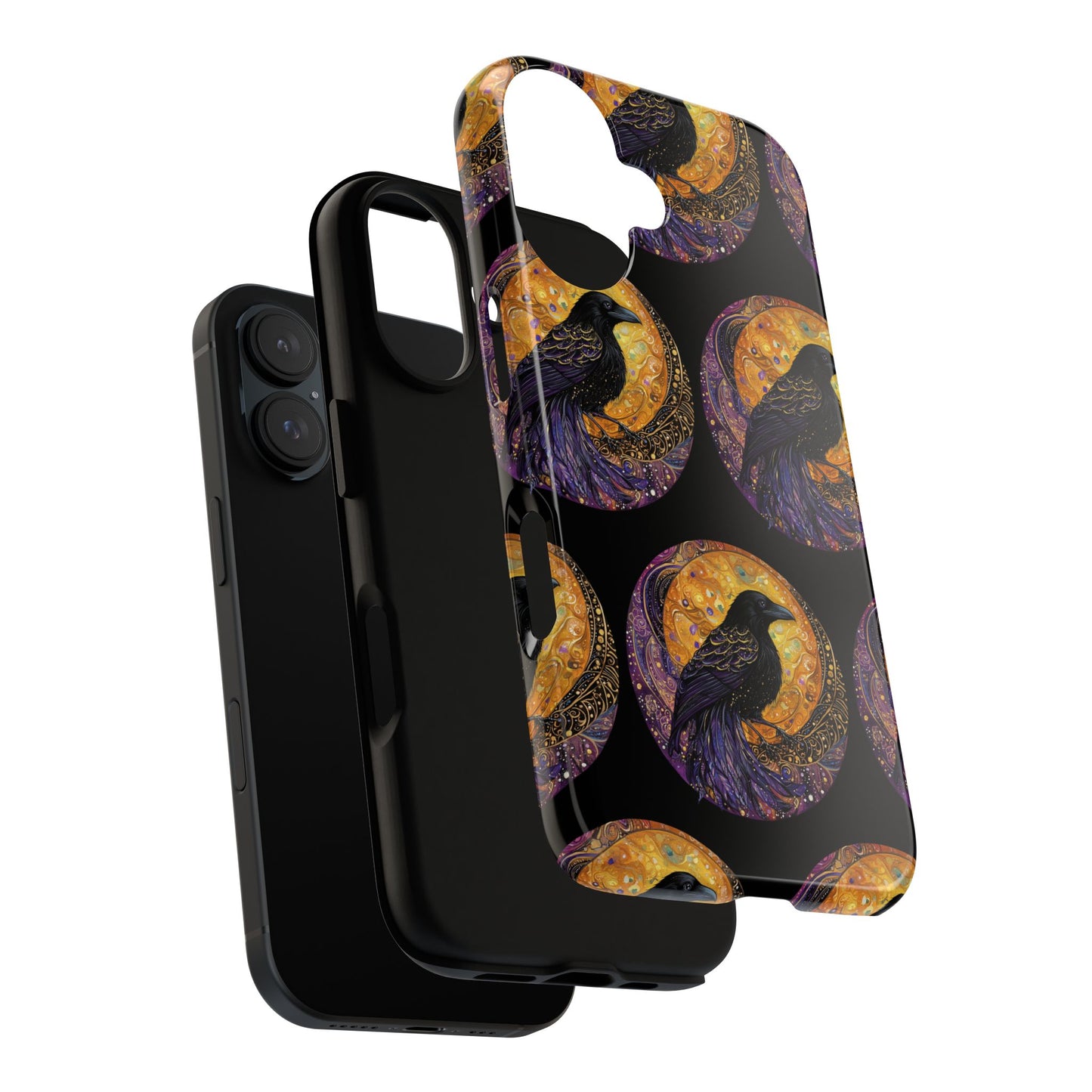 Raven Celestial Phone Case, Astrological Gift, Bird Lover Accessory, Tough Phone Cover, Gothic Aesthetic, Halloween Tech Decor