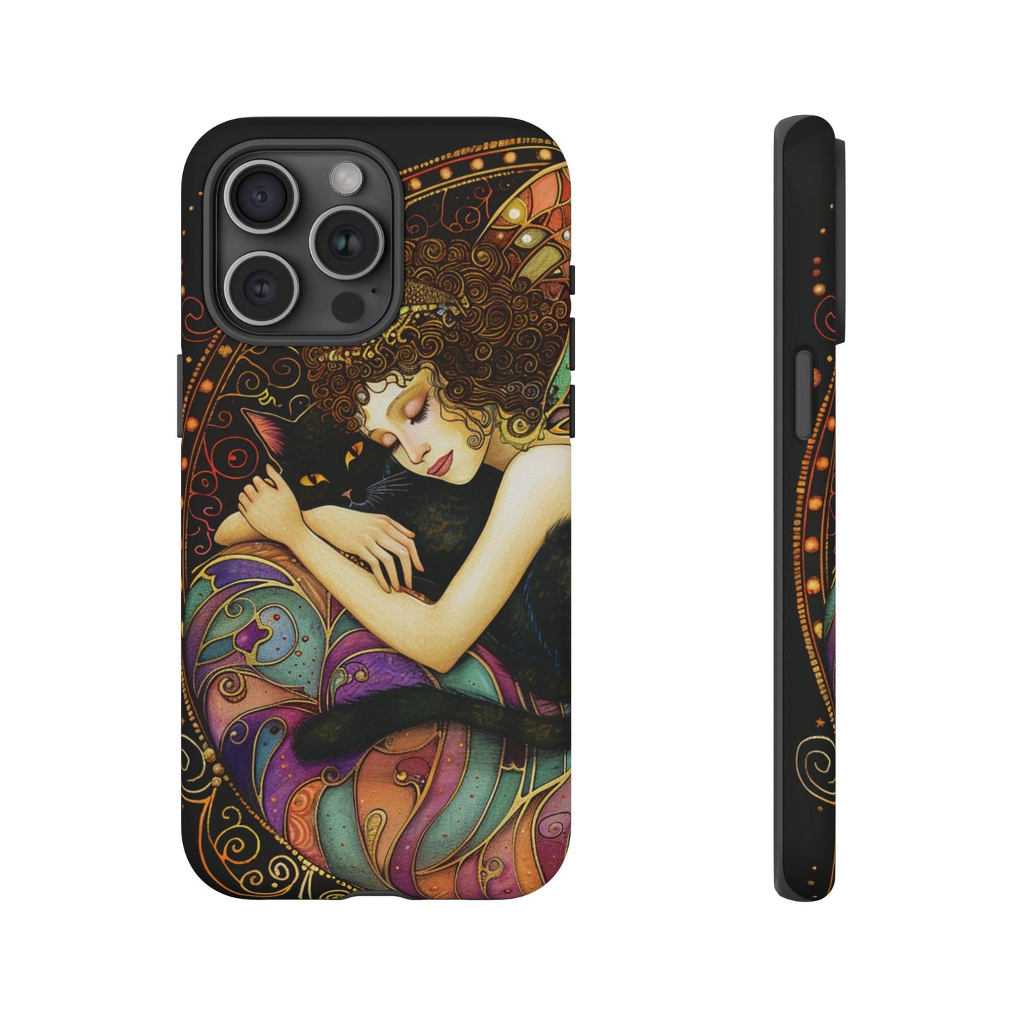 Artistic Phone Case for Cat Lovers, Tough Cases with Enchanting Design, Unique Gift for Birthdays, Holidays, and Celebrations