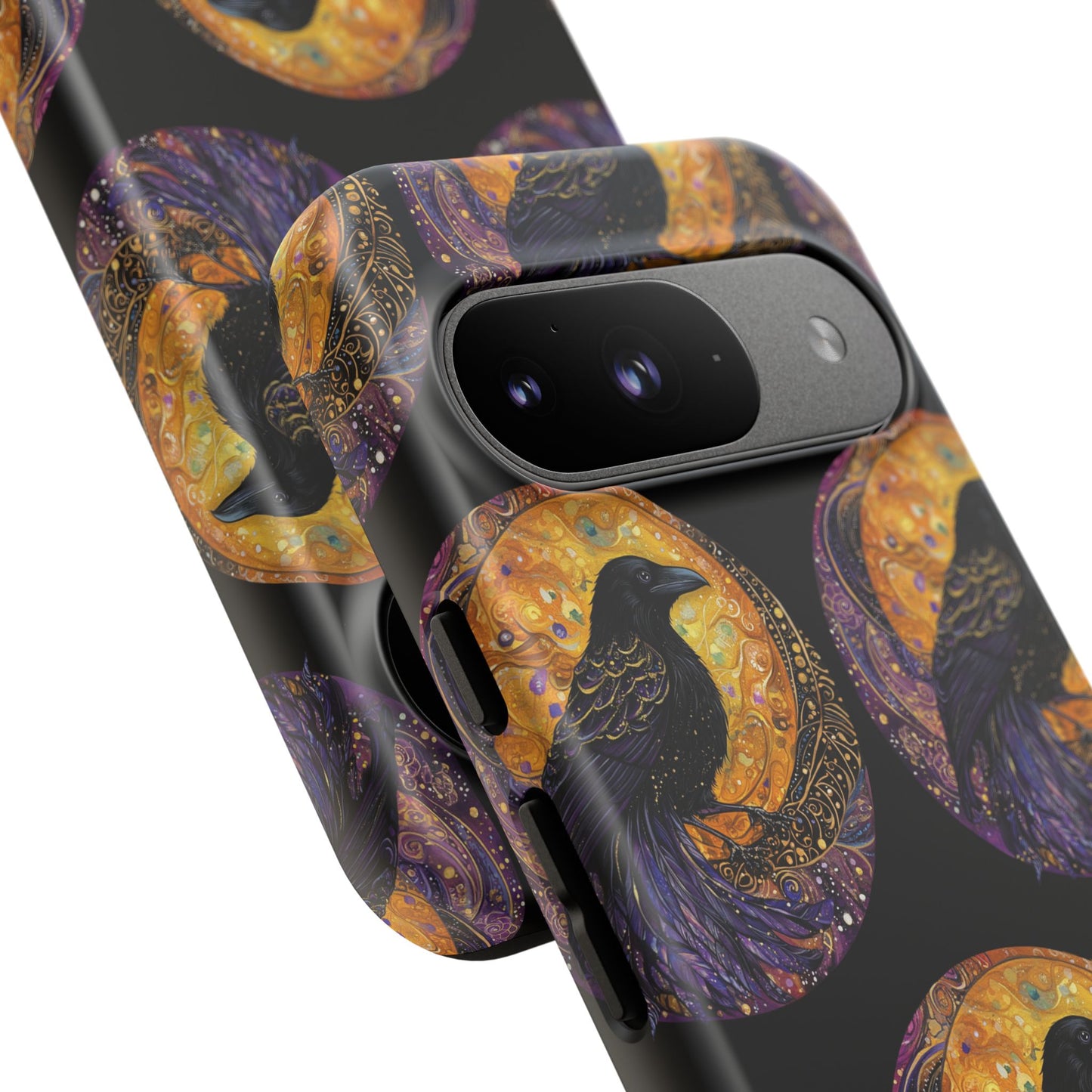 Raven Celestial Phone Case, Astrological Gift, Bird Lover Accessory, Tough Phone Cover, Gothic Aesthetic, Halloween Tech Decor