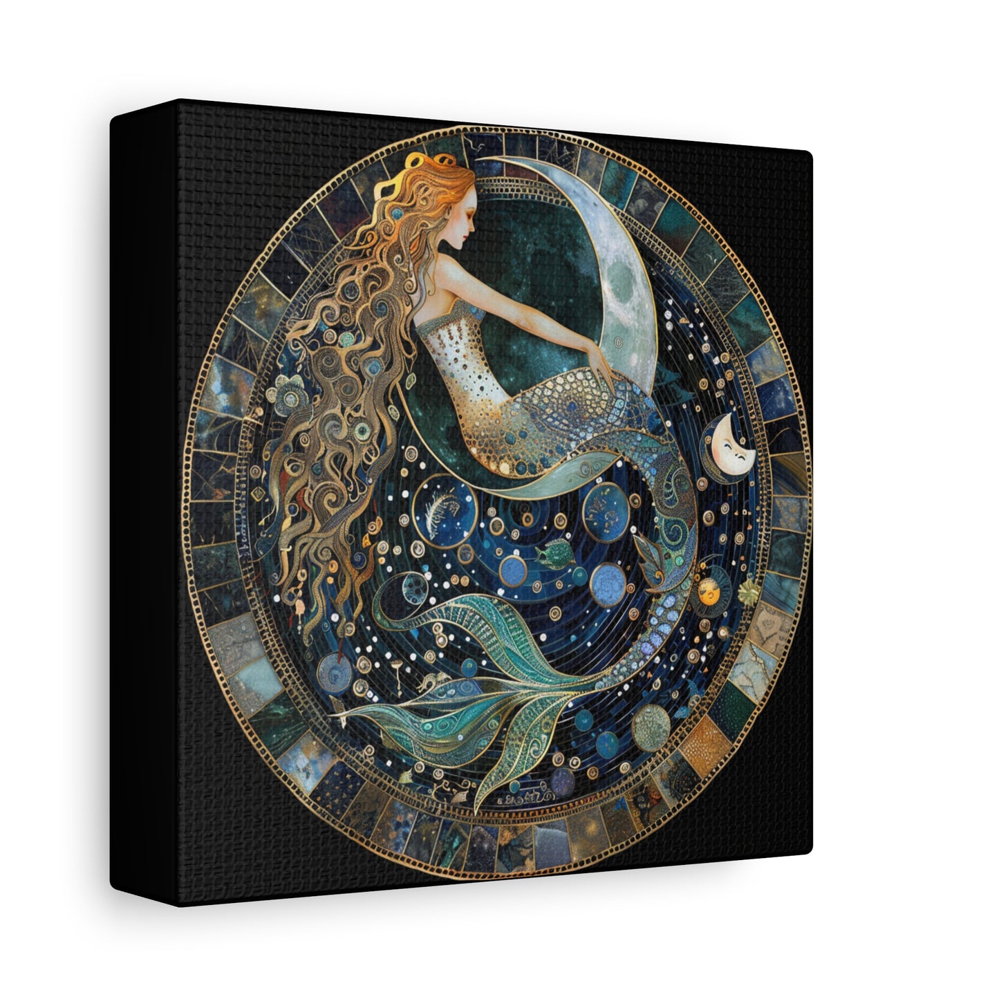 Mermaid Art Canvas Print, Nautical Home Decor, Ocean Lover's Gift, Fantasy Wall Art, Beach House Wall Hanging