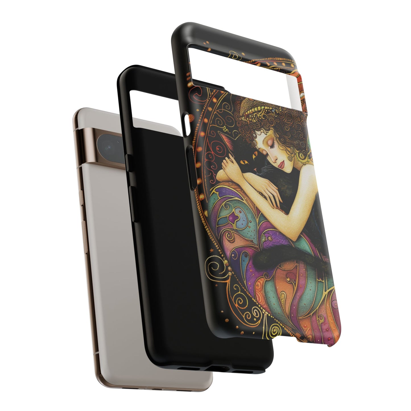 Artistic Phone Case for Cat Lovers, Tough Cases with Enchanting Design, Unique Gift for Birthdays, Holidays, and Celebrations