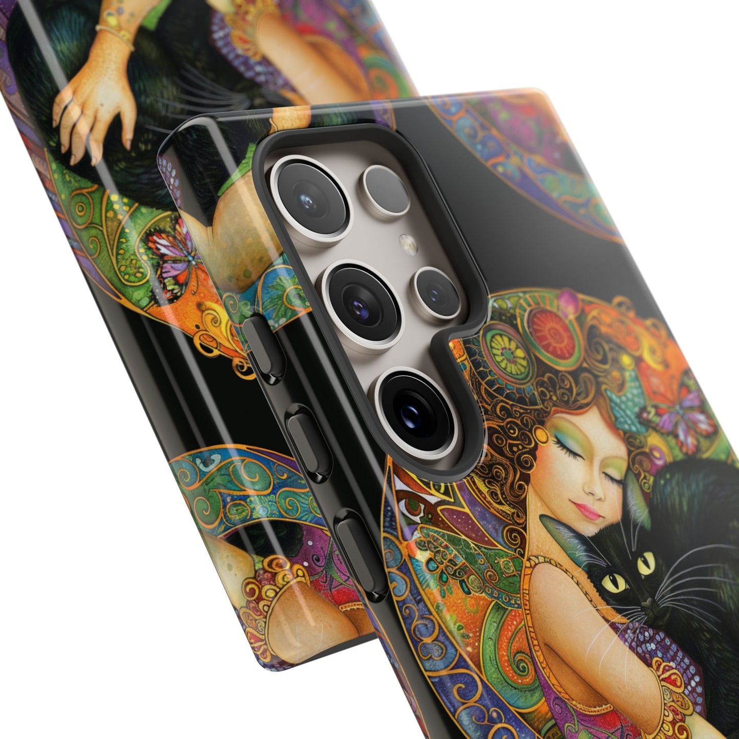 Tough Cases Phone Case, Colorful Protective Cover for Cat Lovers, Trendy Gift for Birthdays, Unique Art Phone Accessories