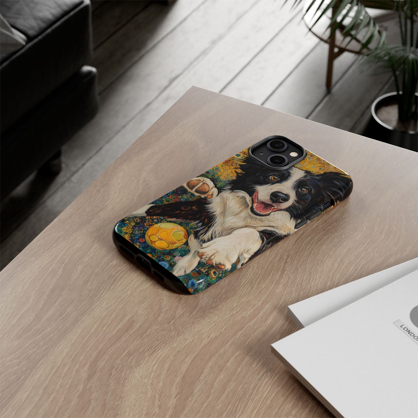 Border Collie Phone Case, Tough Cases, Pet Gifts, Customized Dog Accessories, Dog Mom Gift, Colorful Animal Artwork
