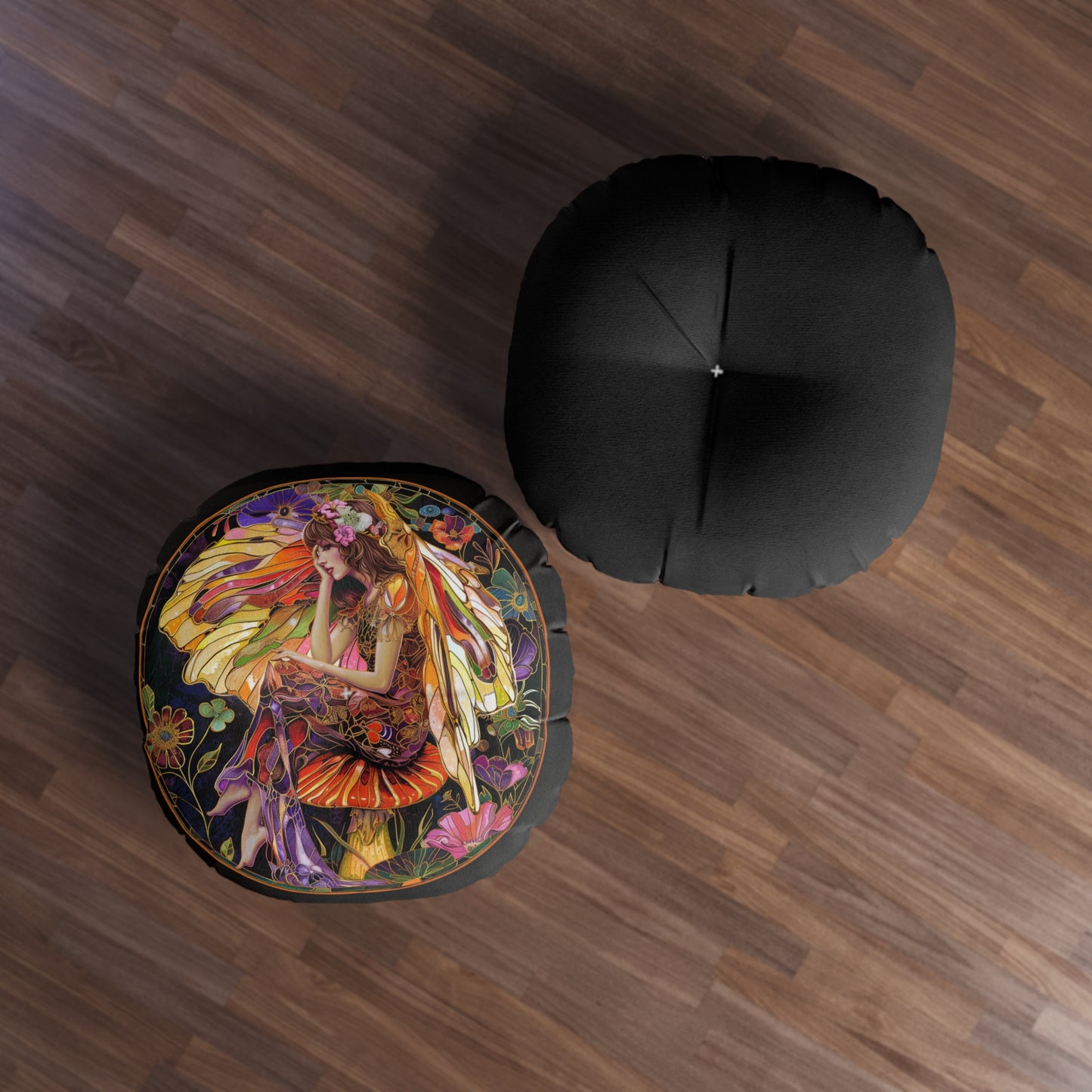 Enchanting Fairy Tufted Floor Pillow, Round Soft Decor for Living Room, Bohemian Style Seating, Cozy Home Accent, Gift for Her