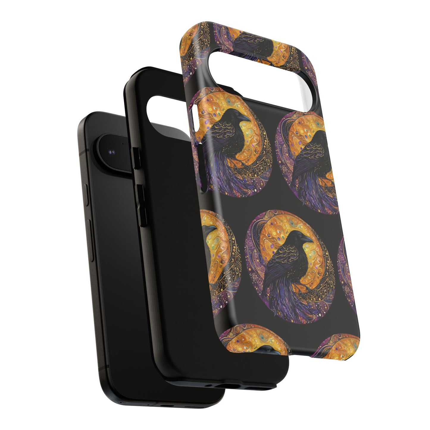Raven Celestial Phone Case, Astrological Gift, Bird Lover Accessory, Tough Phone Cover, Gothic Aesthetic, Halloween Tech Decor