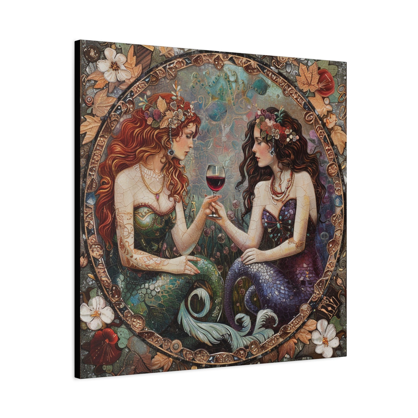 Mermaid in Paris Canvas Print, Mermaid Lovers, Mermaid Gift, Girlfriend Gift, Mermaid Canvas, Choose Your Size Canvas Options
