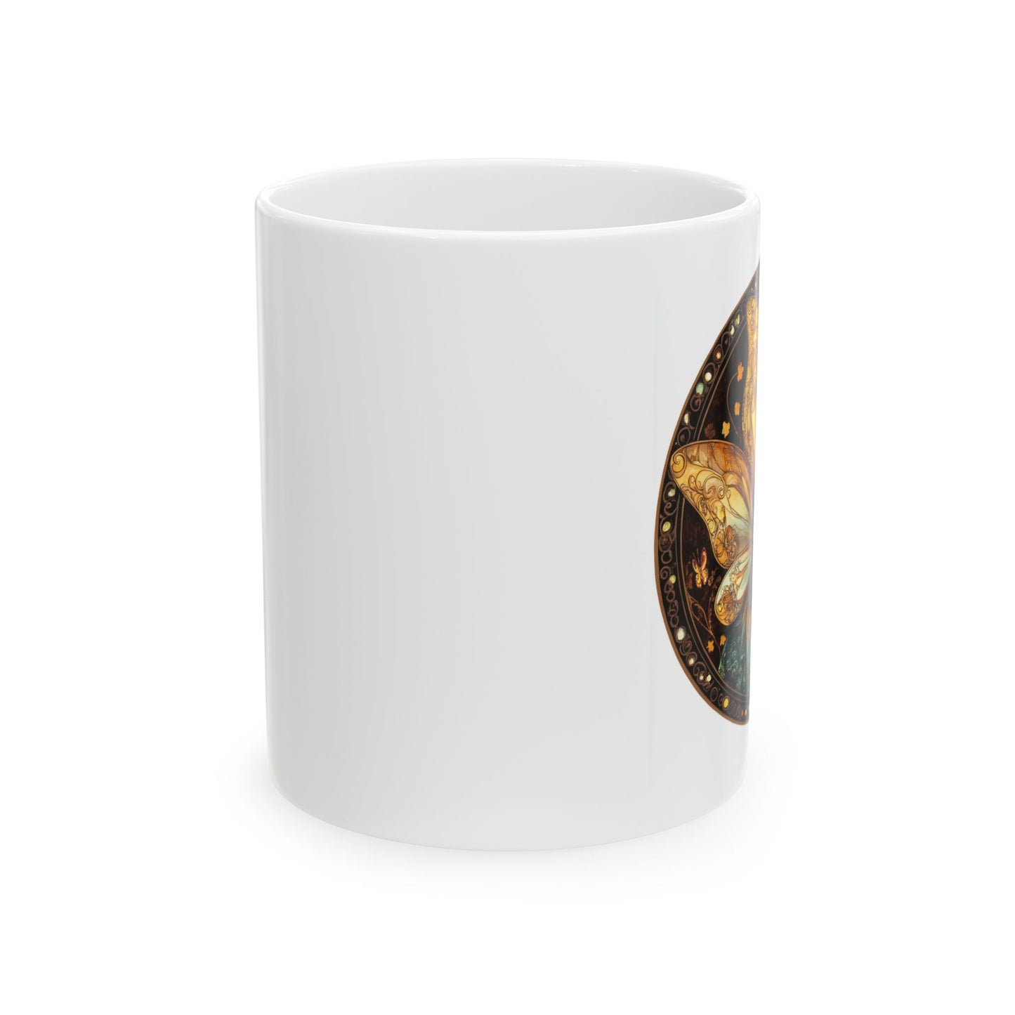 Tea Time Fairy Collection "Ginger & Lemon" Ceramic Mug - Astrology Gift, Starry Night Coffee Mug, Unique Tea Mug
