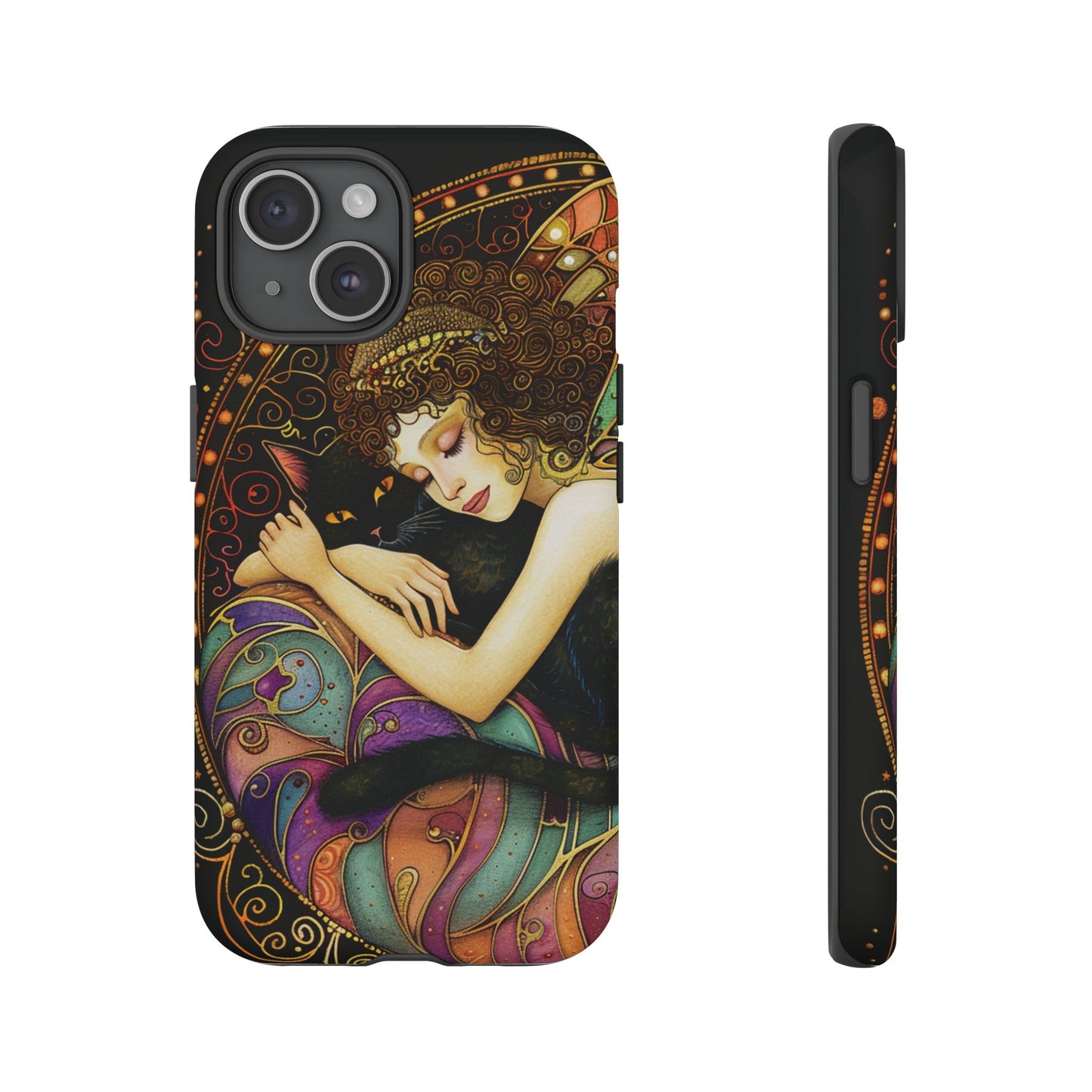 Artistic Phone Case for Cat Lovers, Tough Cases with Enchanting Design, Unique Gift for Birthdays, Holidays, and Celebrations