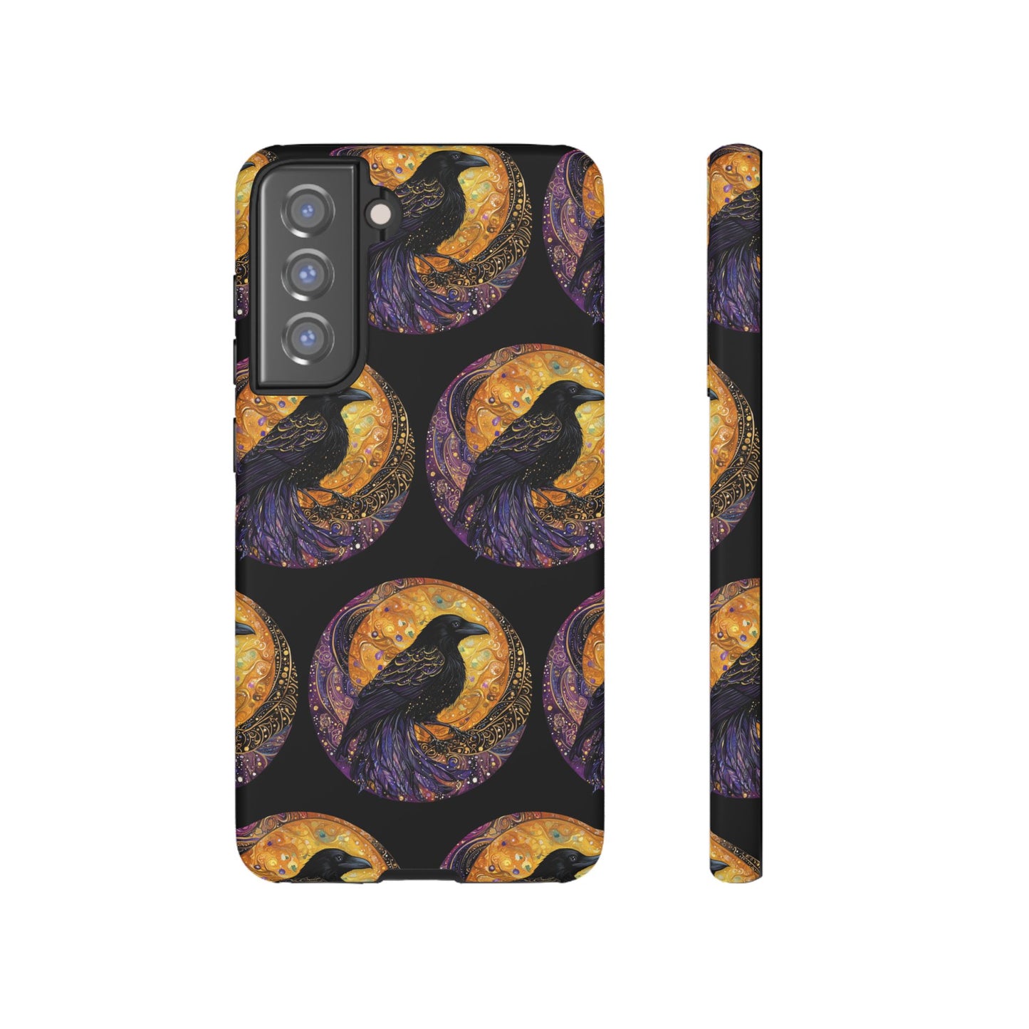 Raven Celestial Phone Case, Astrological Gift, Bird Lover Accessory, Tough Phone Cover, Gothic Aesthetic, Halloween Tech Decor