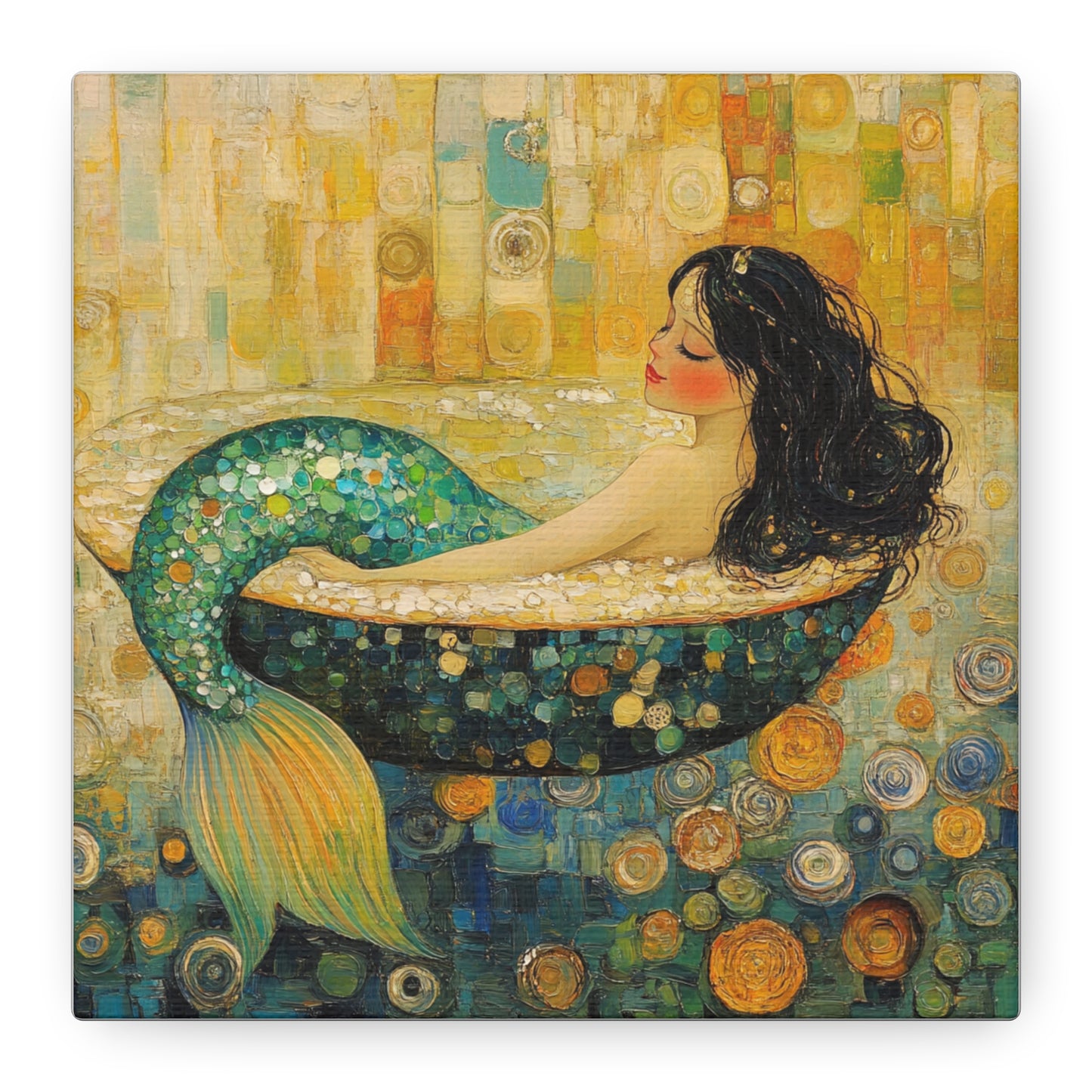 Serene Mermaid Canvas Art, Wall Decor, Home Decoration, Art Gift, Coastal Living, Beach Theme, Printable Artwork