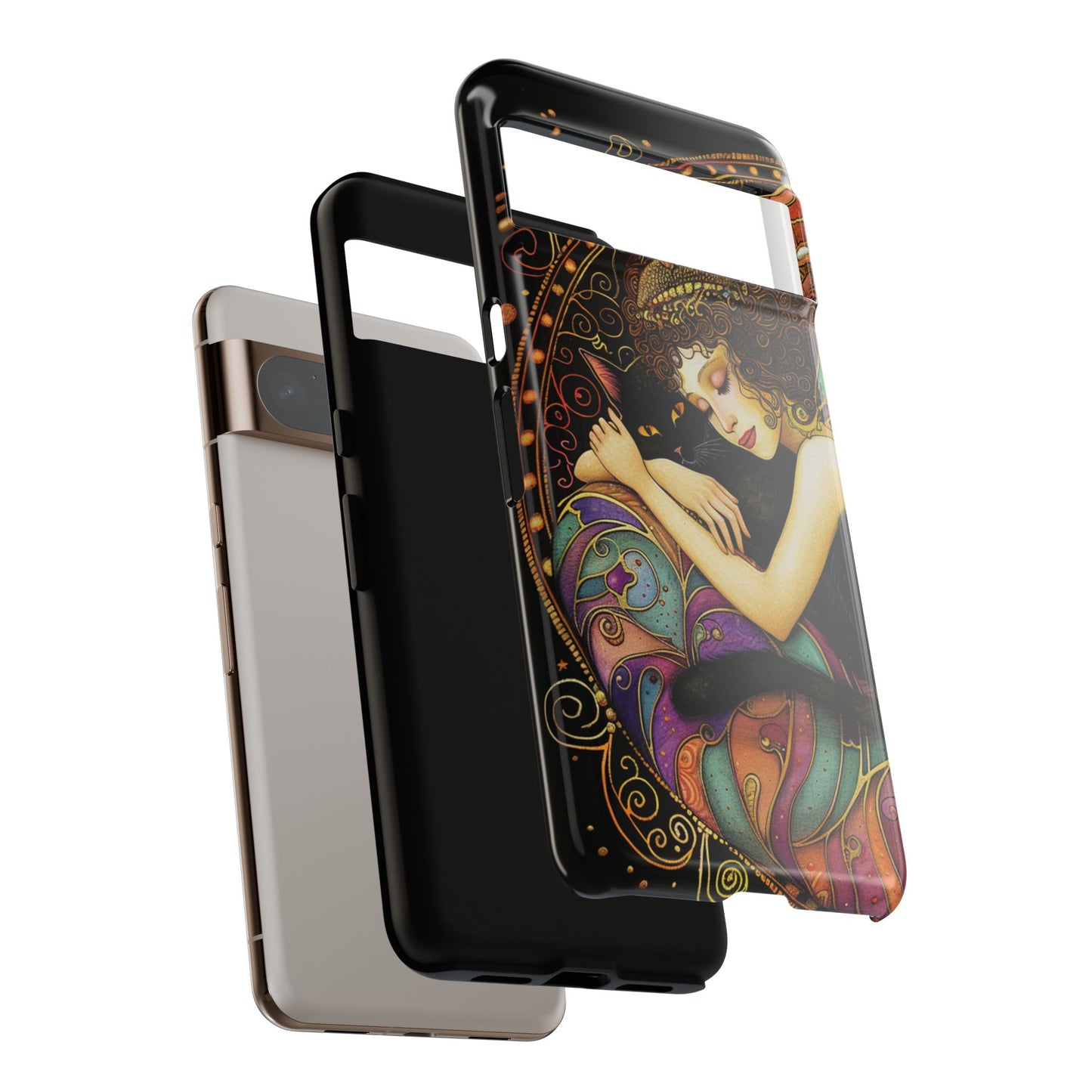 Artistic Phone Case for Cat Lovers, Tough Cases with Enchanting Design, Unique Gift for Birthdays, Holidays, and Celebrations