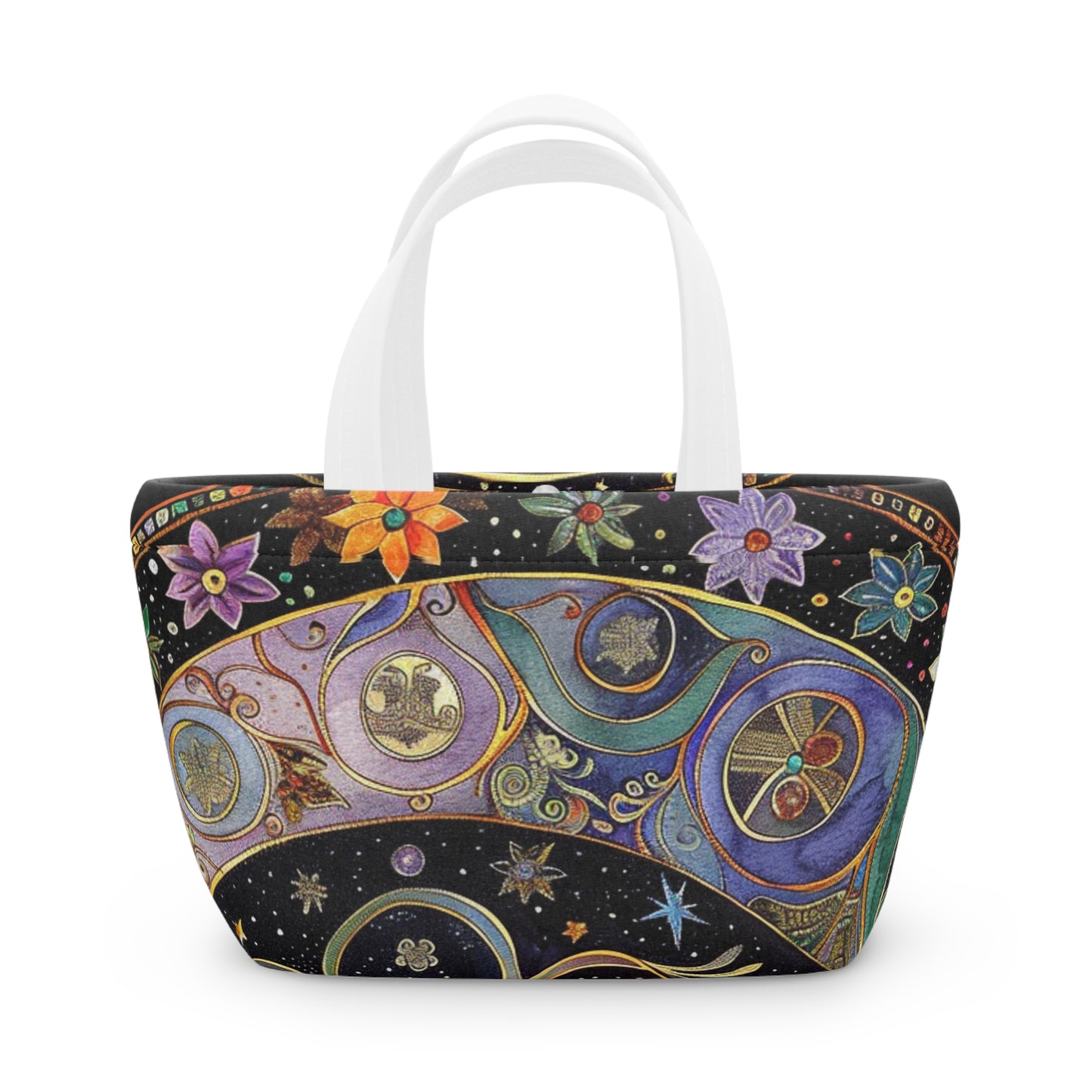 Cosmic Celestial Lunch Bag - Stylish Tote for Work, School, or Picnic, Astrology Gift, Starry Design, Reusable Lunch Tote