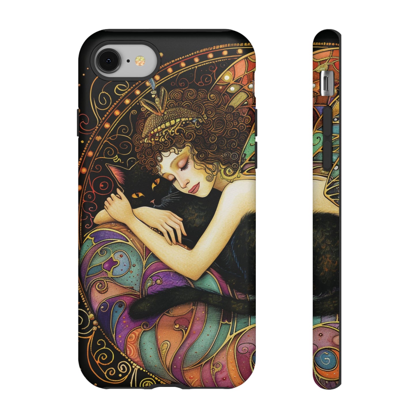 Artistic Phone Case for Cat Lovers, Tough Cases with Enchanting Design, Unique Gift for Birthdays, Holidays, and Celebrations
