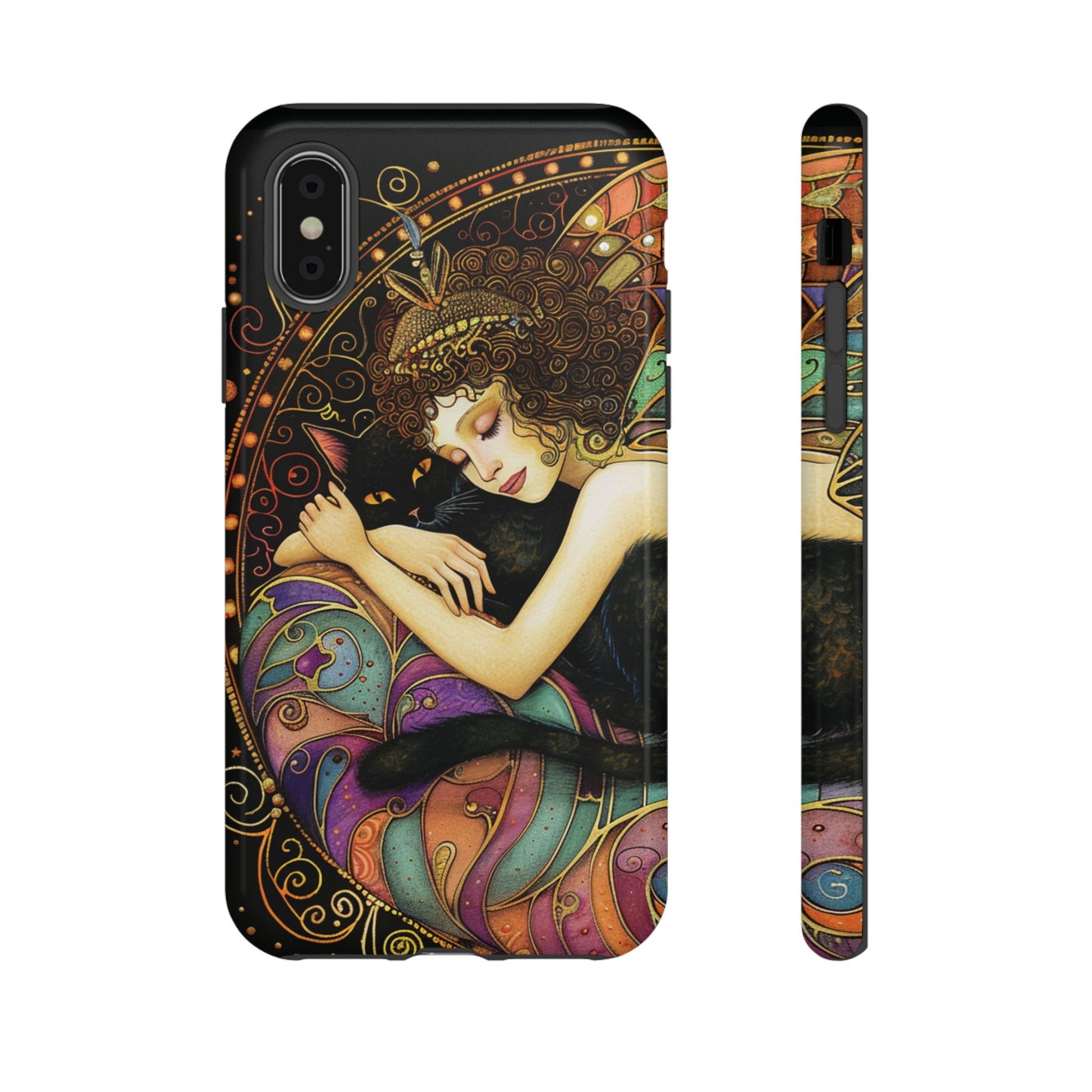 Artistic Phone Case for Cat Lovers, Tough Cases with Enchanting Design, Unique Gift for Birthdays, Holidays, and Celebrations