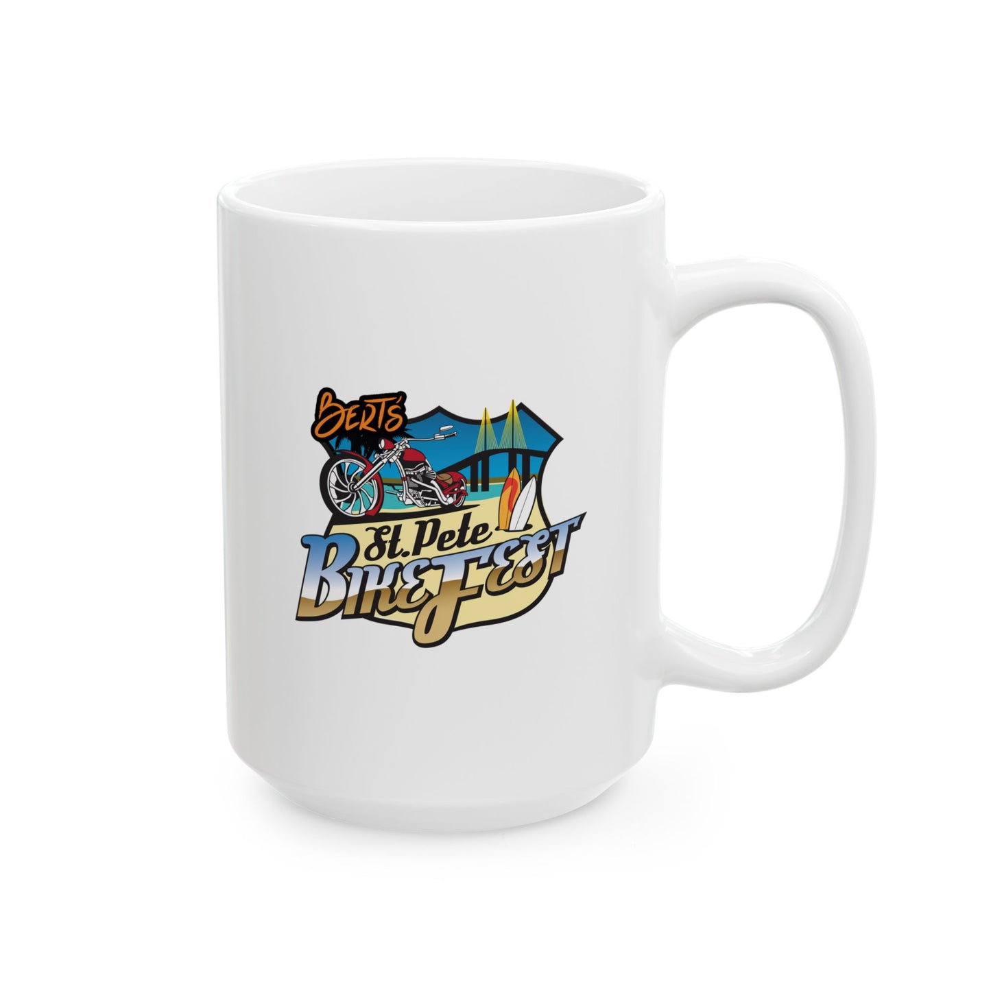 St Pete FL Bike Fest Ceramic Mug with Unique Design, Perfect for Coffee Lovers, Gift for Friends, Home Decor, Fun Office Mug