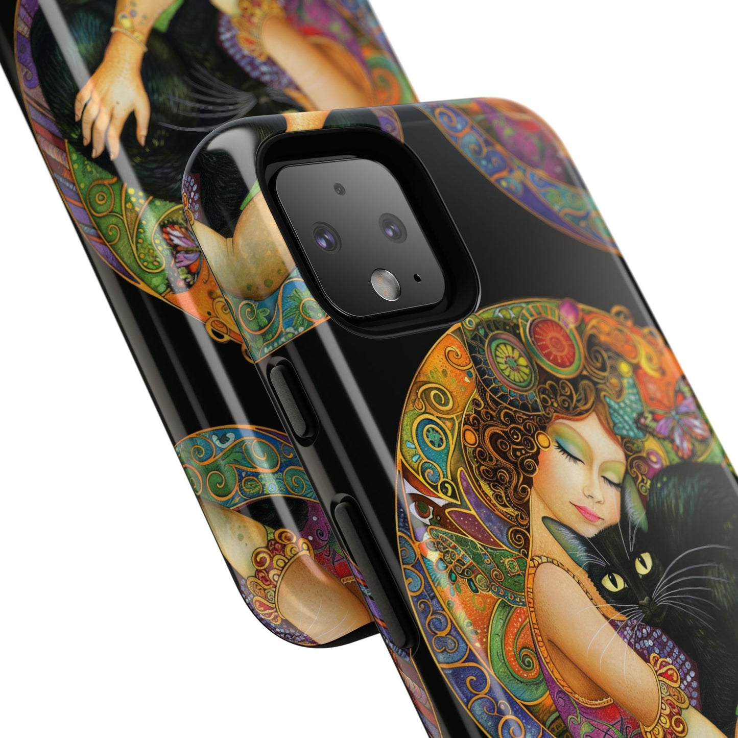 Tough Cases Phone Case, Colorful Protective Cover for Cat Lovers, Trendy Gift for Birthdays, Unique Art Phone Accessories