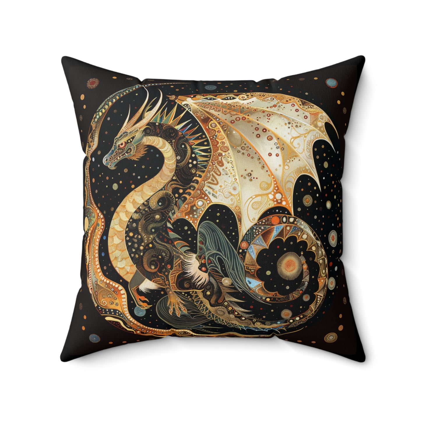 Celestial Dragon Print Pillow, Fantasy Home Decor, Throw Pillow, Cozy Living Room Accent, Unique Gift Idea