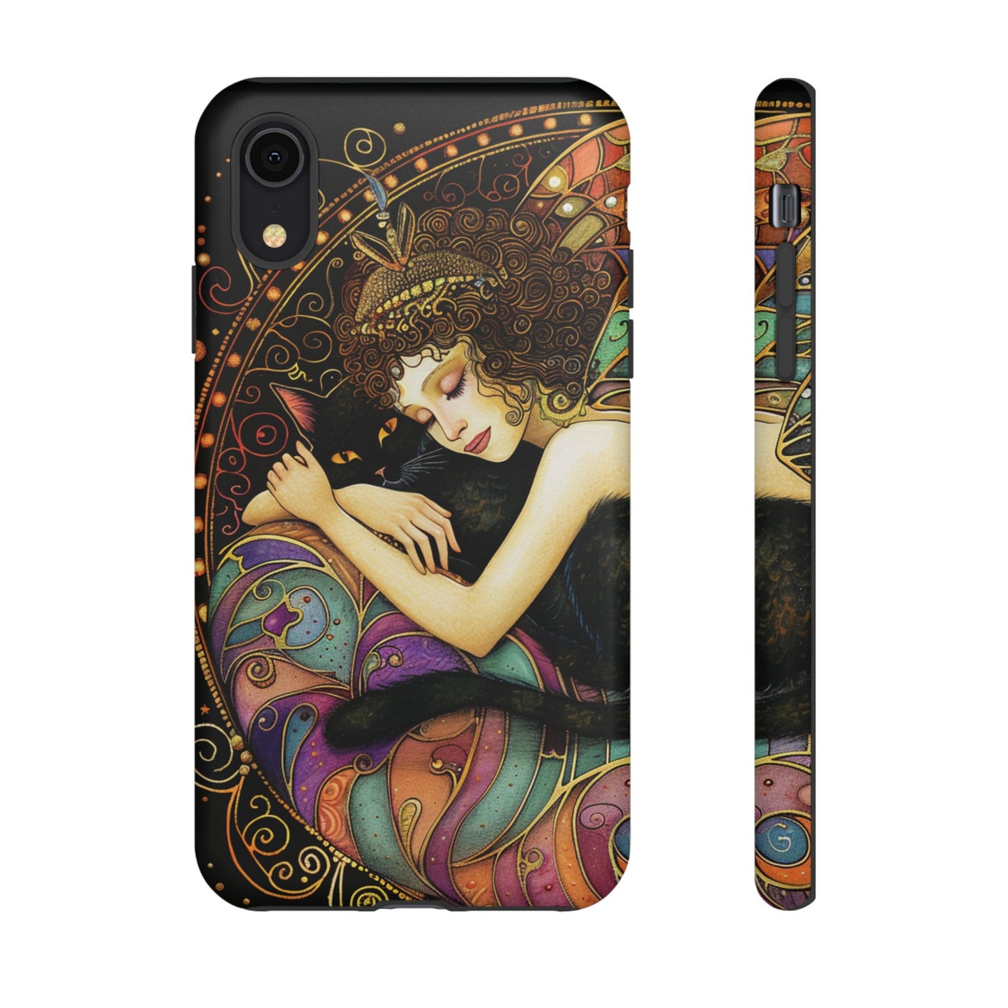 Artistic Phone Case for Cat Lovers, Tough Cases with Enchanting Design, Unique Gift for Birthdays, Holidays, and Celebrations