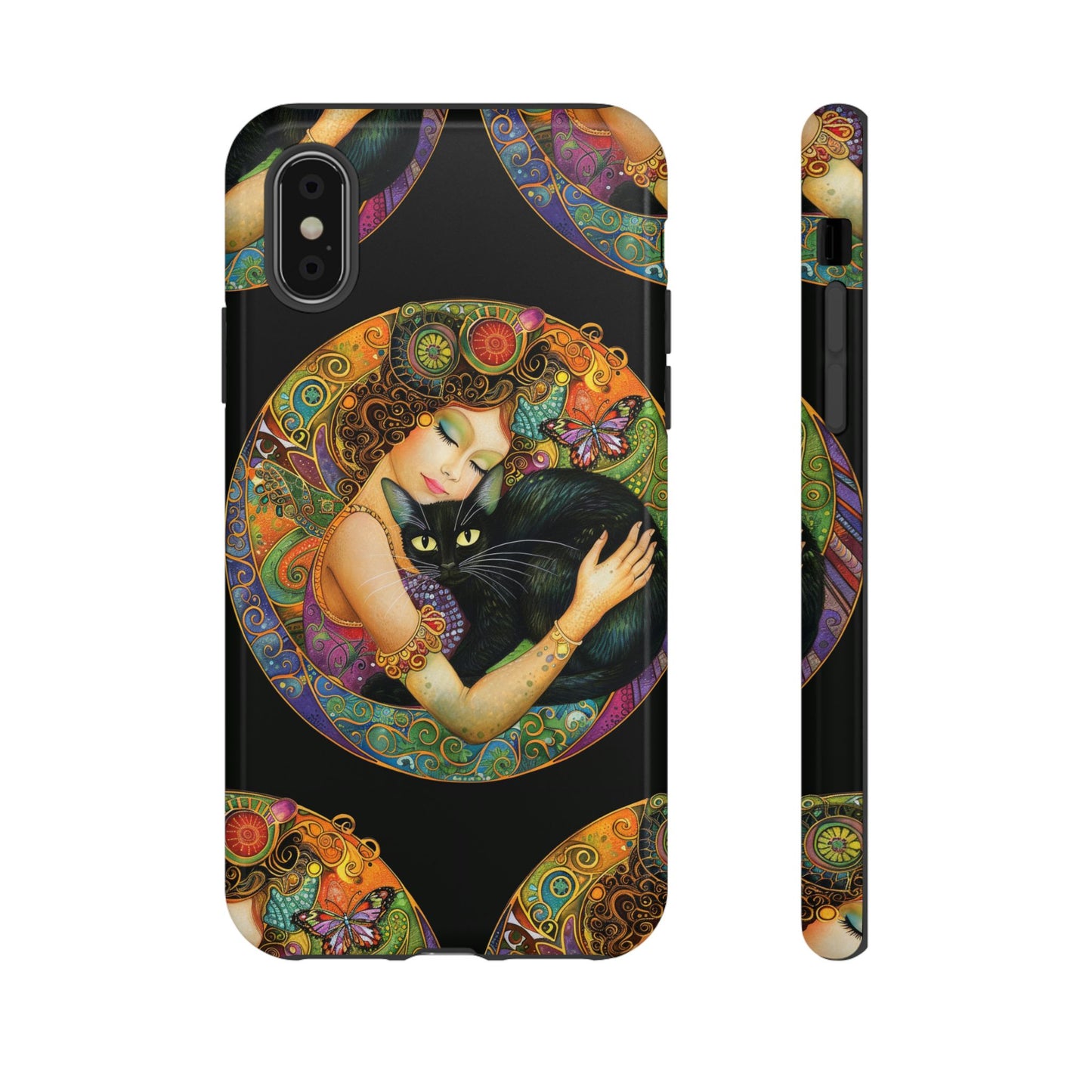 Tough Cases Phone Case, Colorful Protective Cover for Cat Lovers, Trendy Gift for Birthdays, Unique Art Phone Accessories