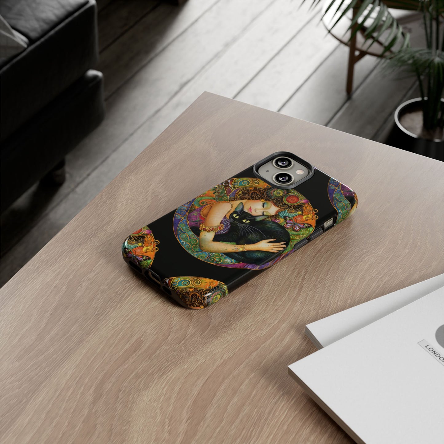 Tough Cases Phone Case, Colorful Protective Cover for Cat Lovers, Trendy Gift for Birthdays, Unique Art Phone Accessories