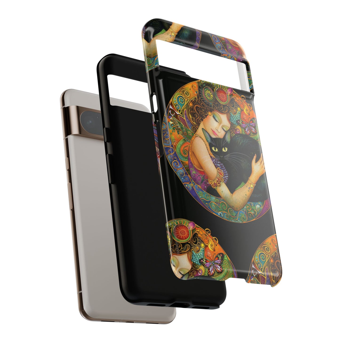 Tough Cases Phone Case, Colorful Protective Cover for Cat Lovers, Trendy Gift for Birthdays, Unique Art Phone Accessories