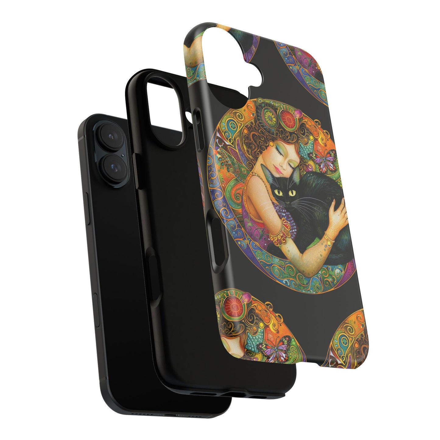 Tough Cases Phone Case, Colorful Protective Cover for Cat Lovers, Trendy Gift for Birthdays, Unique Art Phone Accessories
