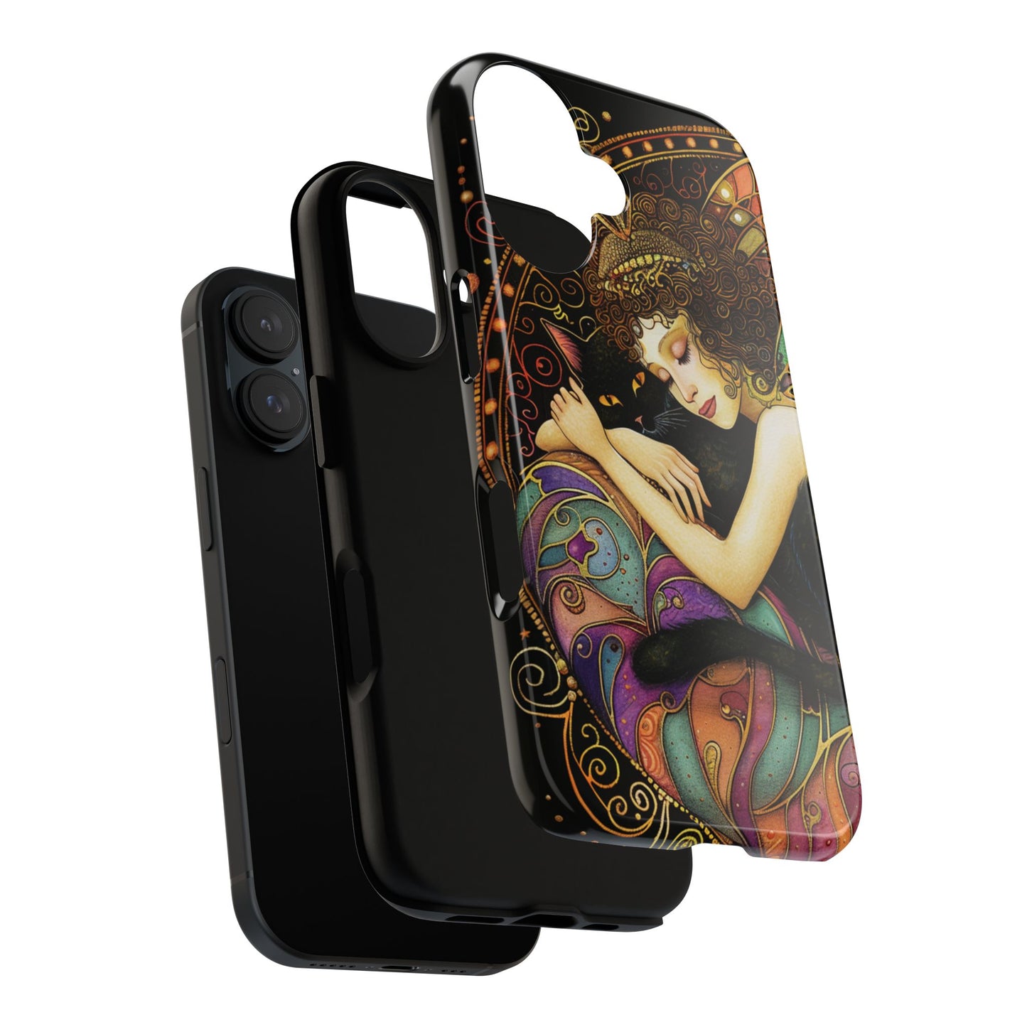 Artistic Phone Case for Cat Lovers, Tough Cases with Enchanting Design, Unique Gift for Birthdays, Holidays, and Celebrations