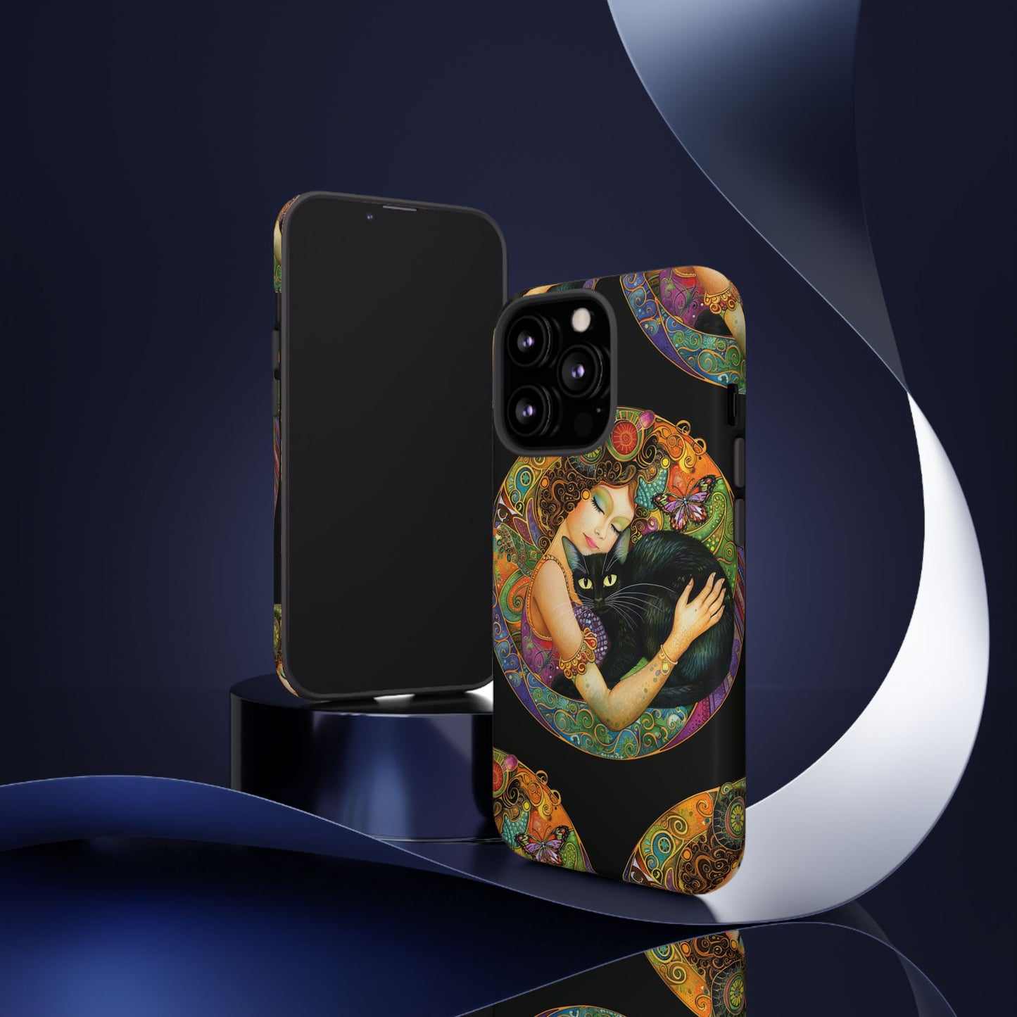 Tough Cases Phone Case, Colorful Protective Cover for Cat Lovers, Trendy Gift for Birthdays, Unique Art Phone Accessories