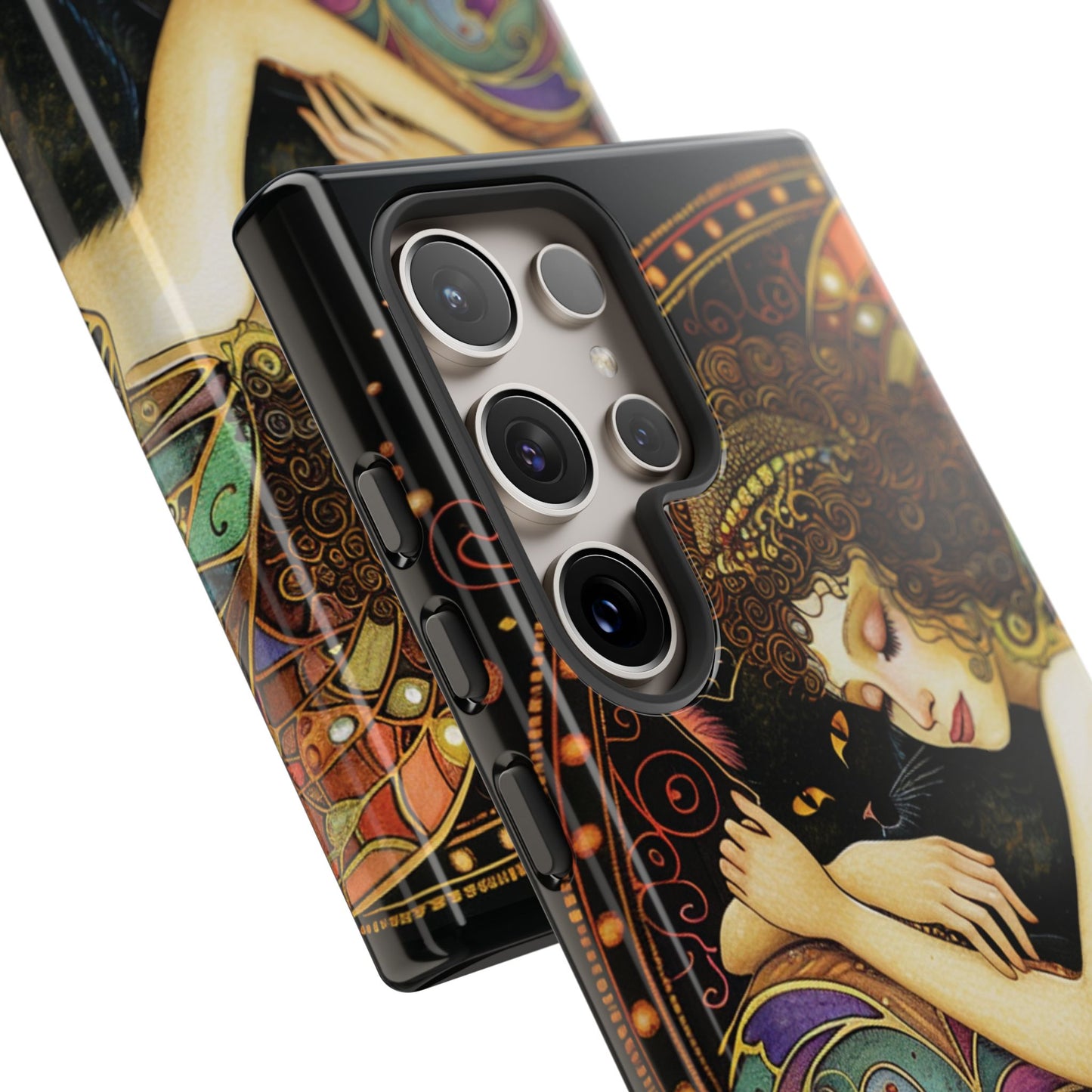 Artistic Phone Case for Cat Lovers, Tough Cases with Enchanting Design, Unique Gift for Birthdays, Holidays, and Celebrations