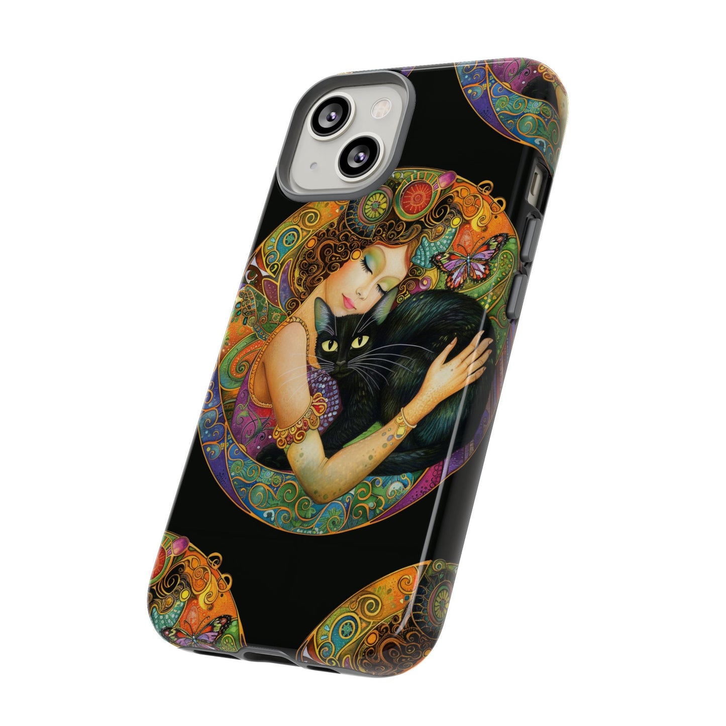 Tough Cases Phone Case, Colorful Protective Cover for Cat Lovers, Trendy Gift for Birthdays, Unique Art Phone Accessories