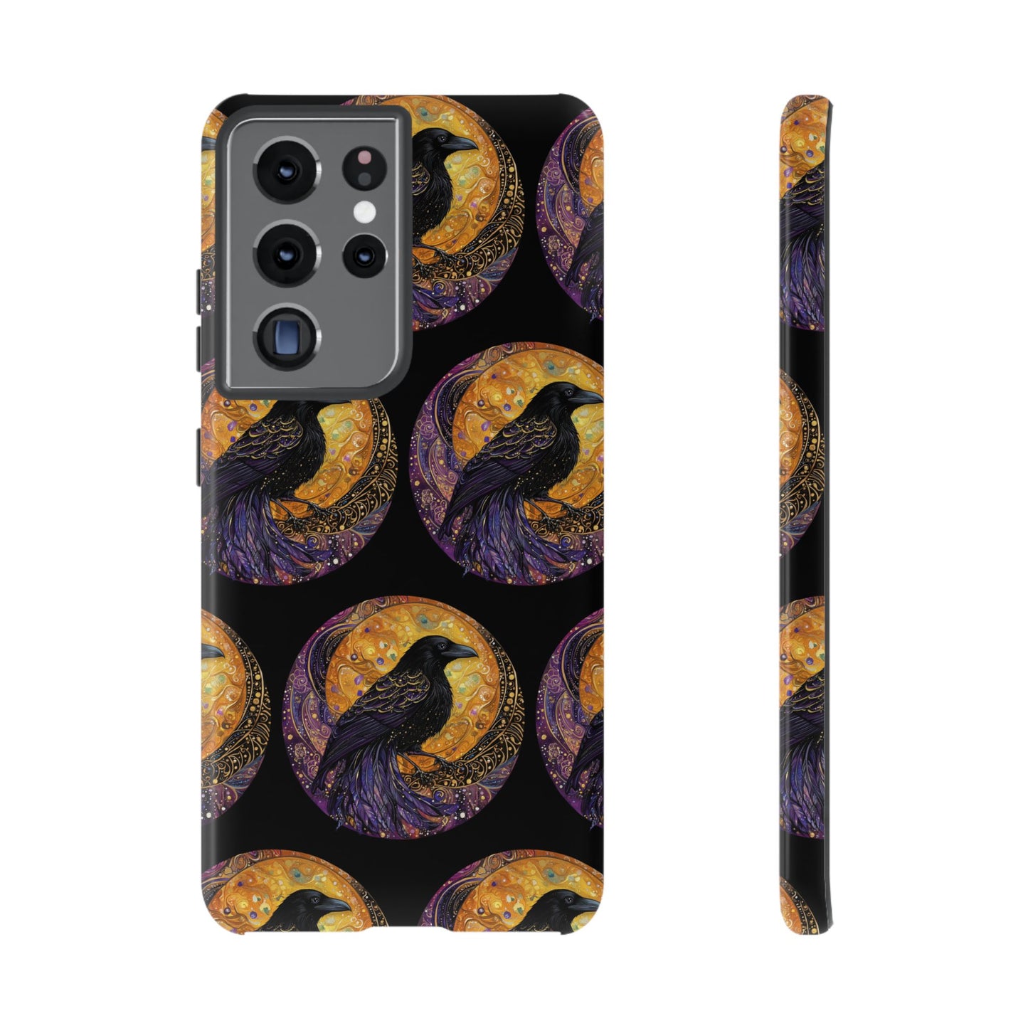 Raven Celestial Phone Case, Astrological Gift, Bird Lover Accessory, Tough Phone Cover, Gothic Aesthetic, Halloween Tech Decor