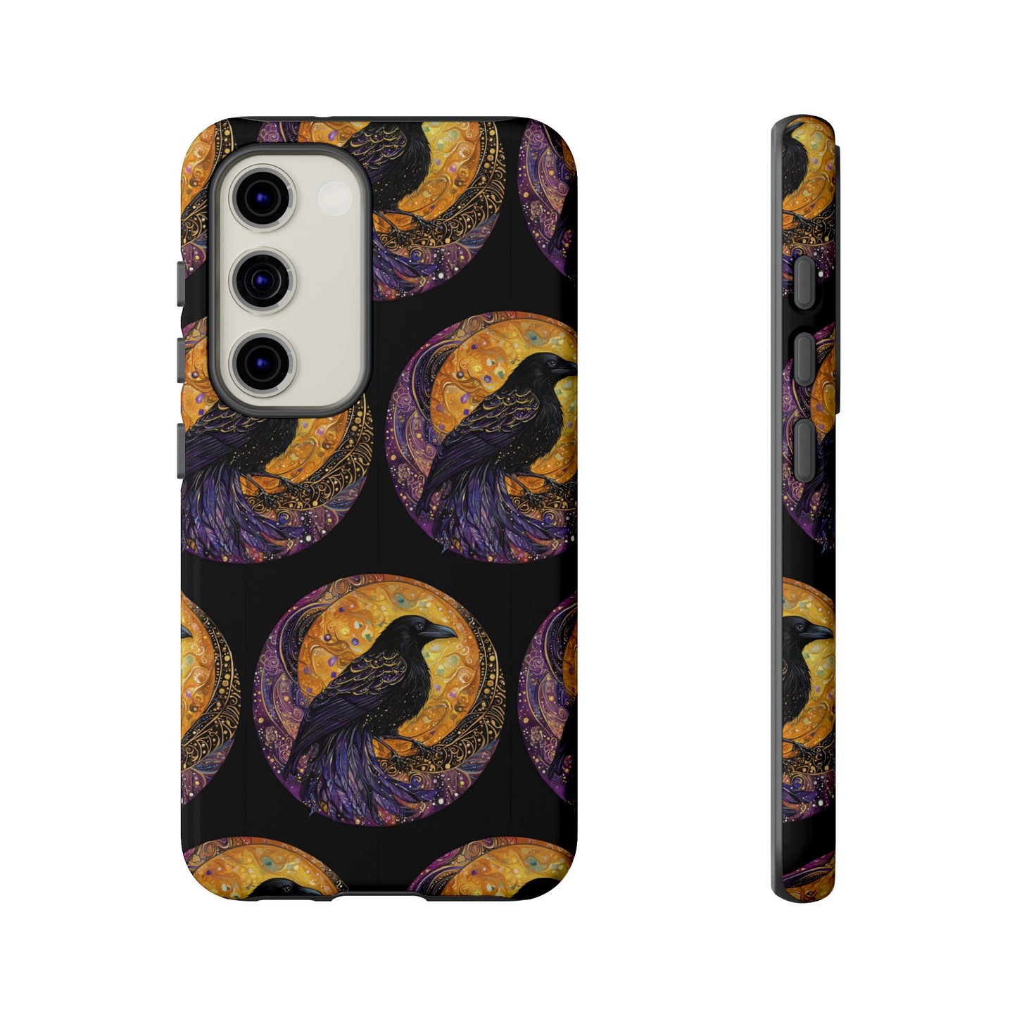 Raven Celestial Phone Case, Astrological Gift, Bird Lover Accessory, Tough Phone Cover, Gothic Aesthetic, Halloween Tech Decor