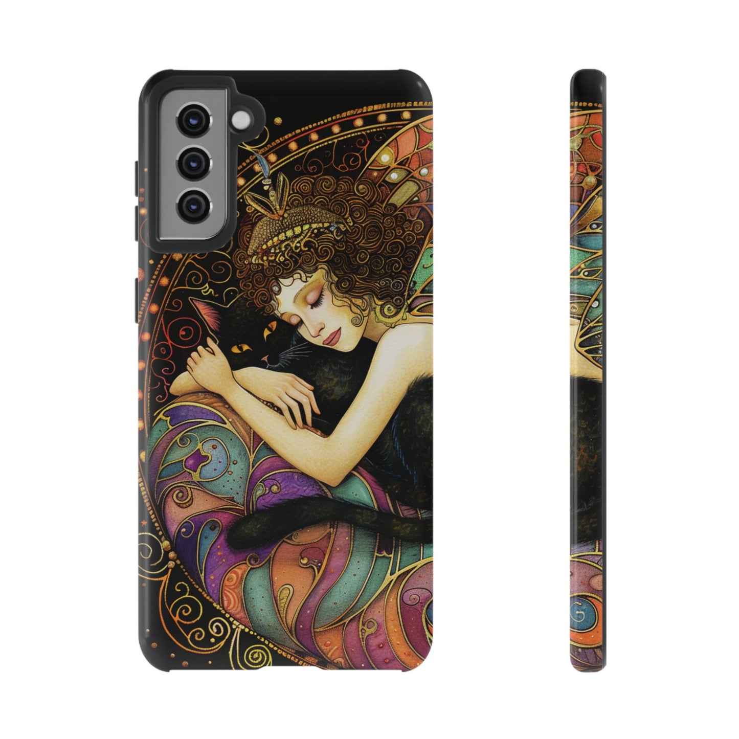 Artistic Phone Case for Cat Lovers, Tough Cases with Enchanting Design, Unique Gift for Birthdays, Holidays, and Celebrations