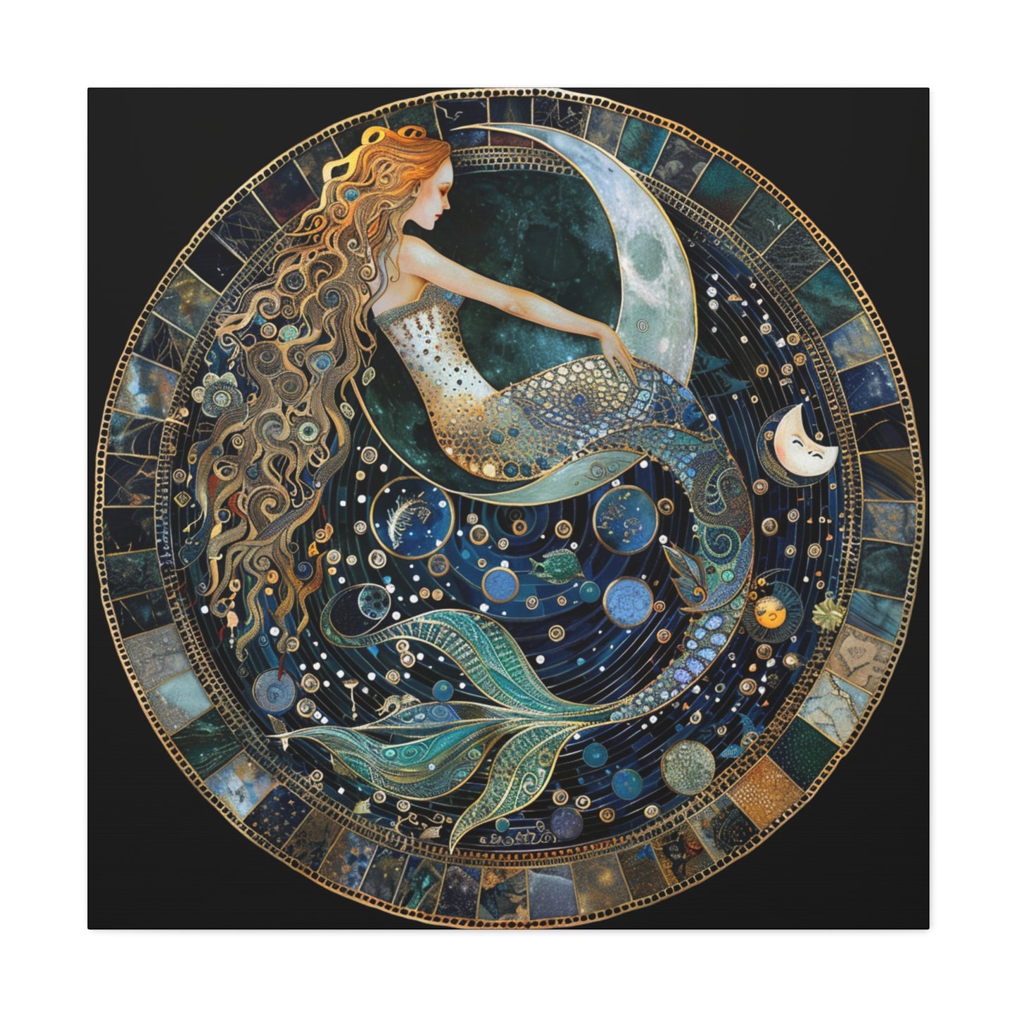 Mermaid Art Canvas Print, Nautical Home Decor, Ocean Lover's Gift, Fantasy Wall Art, Beach House Wall Hanging