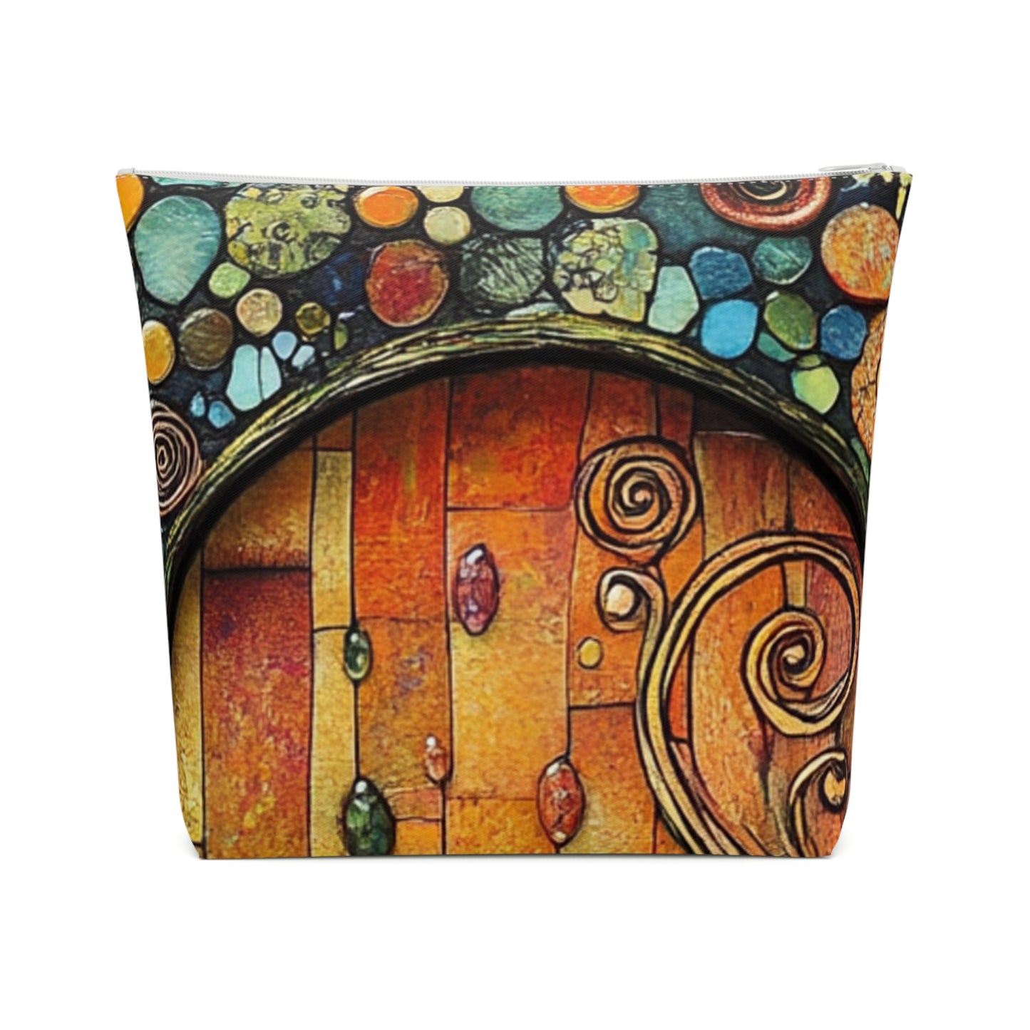 Fairy Door Artistic Cotton Cosmetic Bag, Colorful Art Pouch, Makeup Organizer, Travel Essentials, Gift for Her, Festival Ready