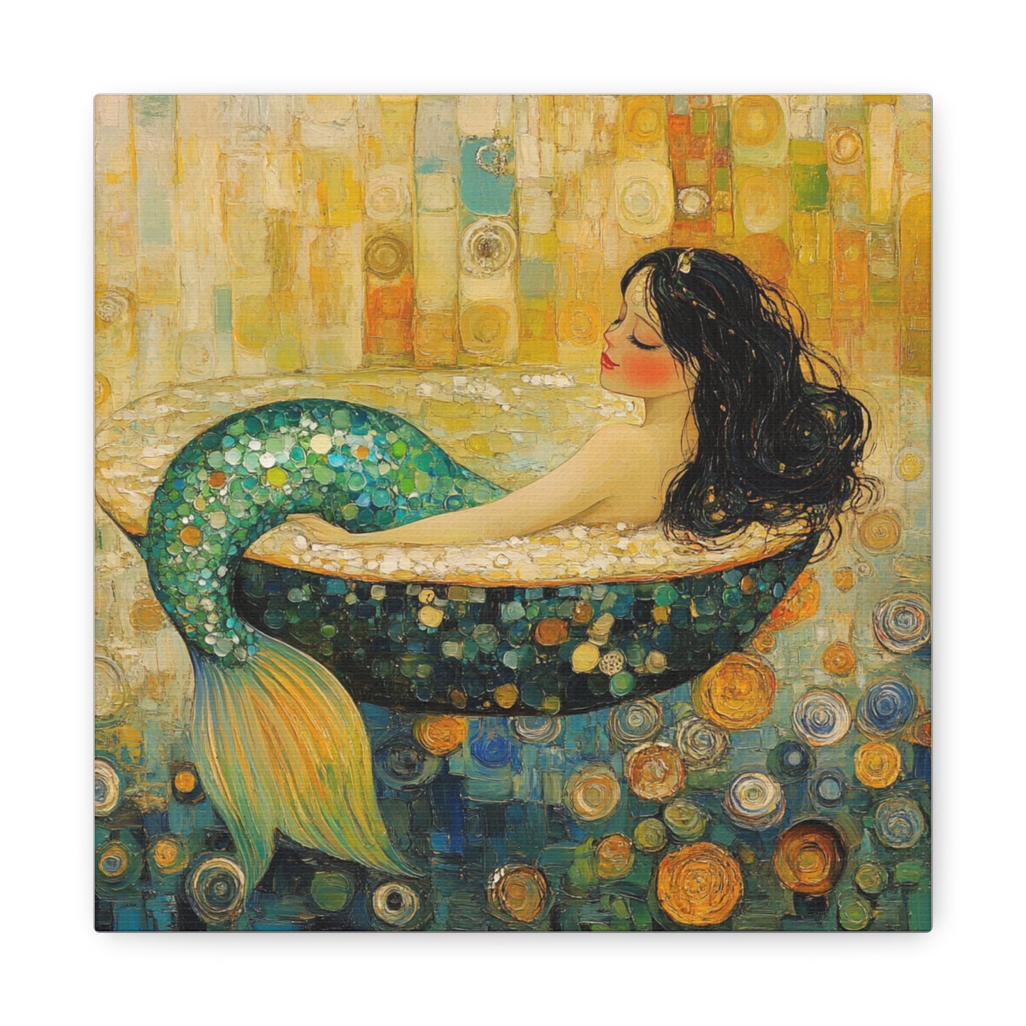 Serene Mermaid Canvas Art, Wall Decor, Home Decoration, Art Gift, Coastal Living, Beach Theme, Printable Artwork