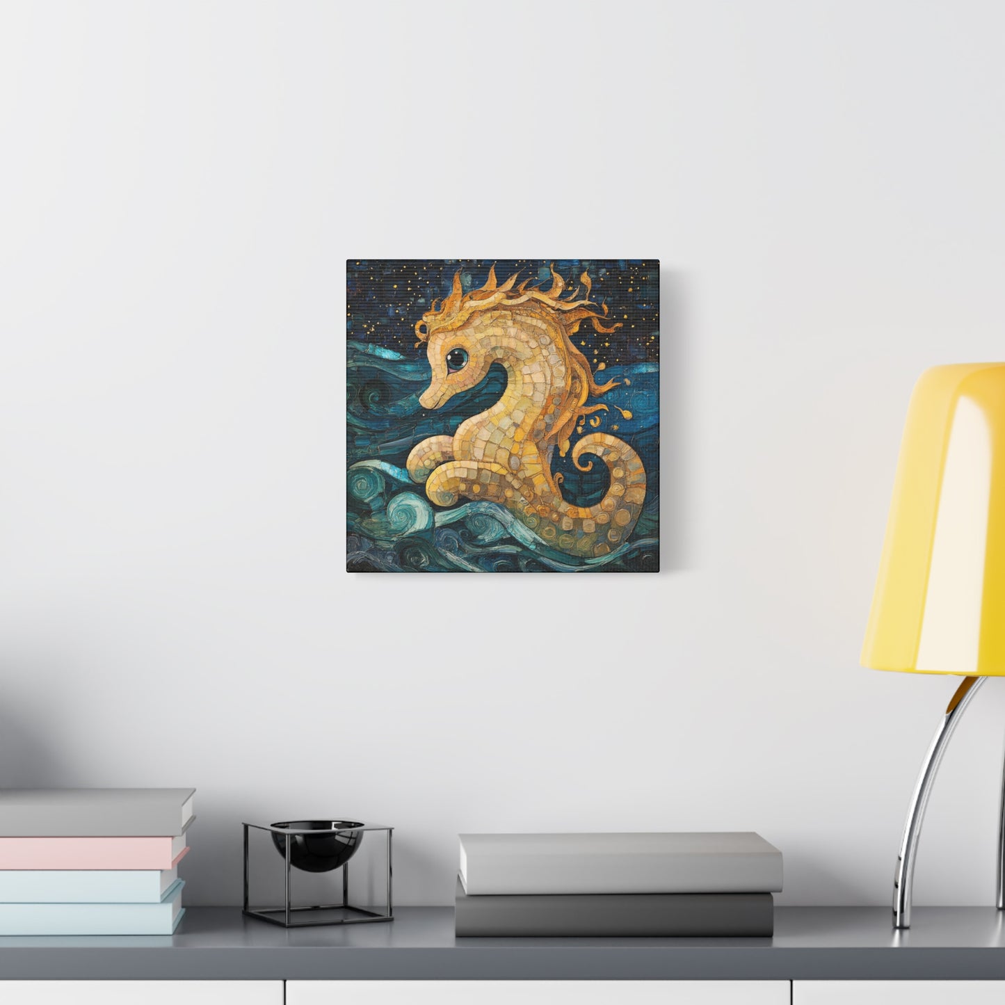 Seahorse Art Canvas Print, Nautical Home Decor, Ocean Lover Gift, Sea Creature Wall Art, Children's Room Decoration