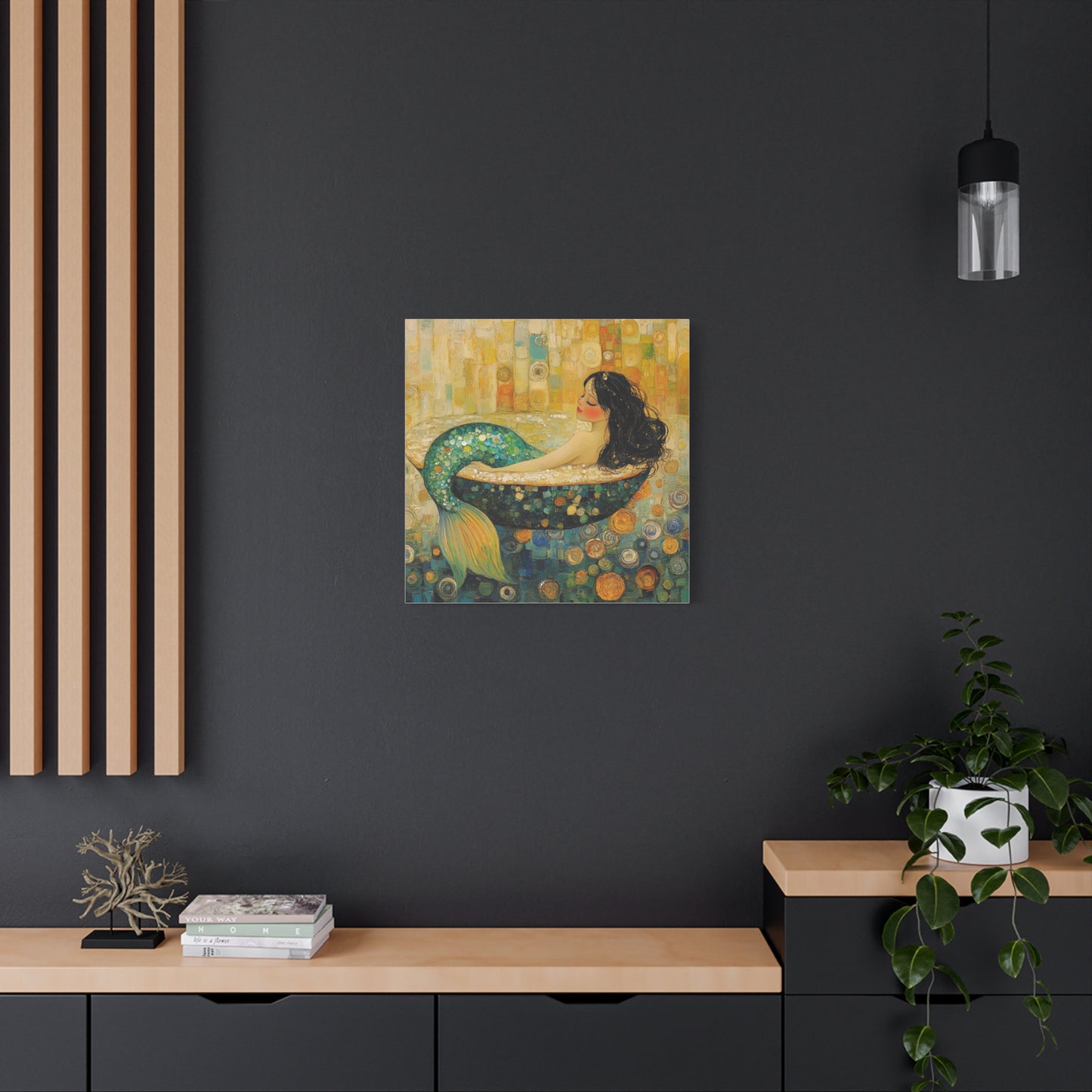Serene Mermaid Canvas Art, Wall Decor, Home Decoration, Art Gift, Coastal Living, Beach Theme, Printable Artwork