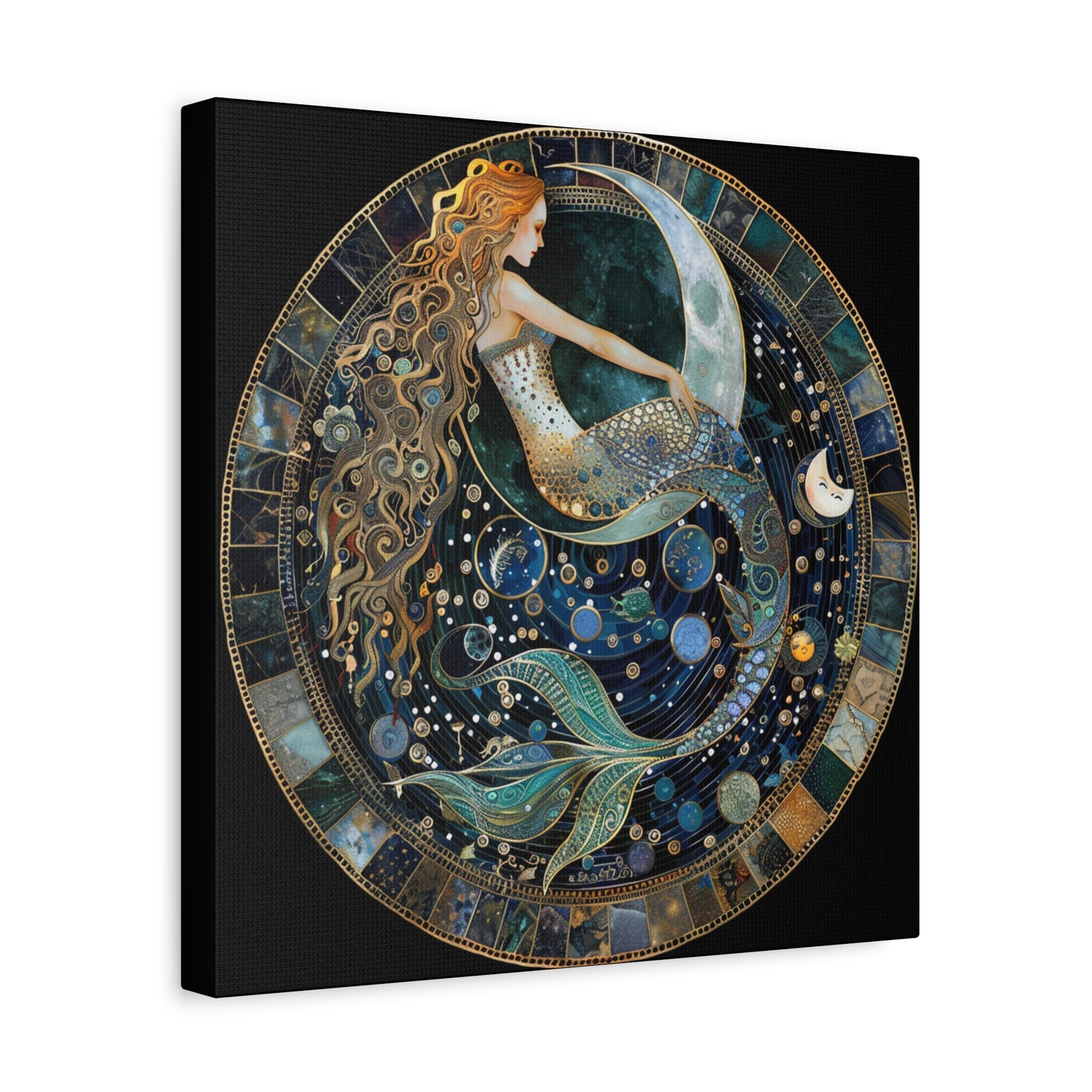 Mermaid Art Canvas Print, Nautical Home Decor, Ocean Lover's Gift, Fantasy Wall Art, Beach House Wall Hanging