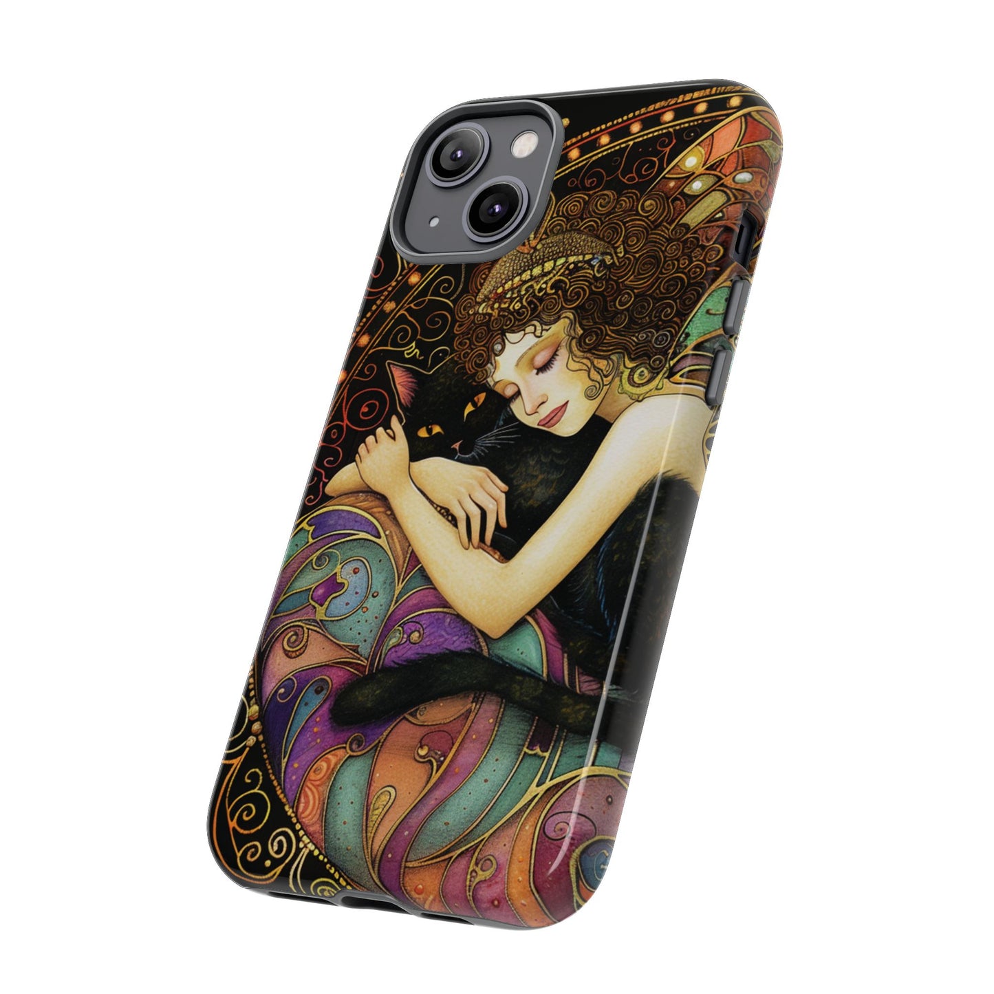 Artistic Phone Case for Cat Lovers, Tough Cases with Enchanting Design, Unique Gift for Birthdays, Holidays, and Celebrations