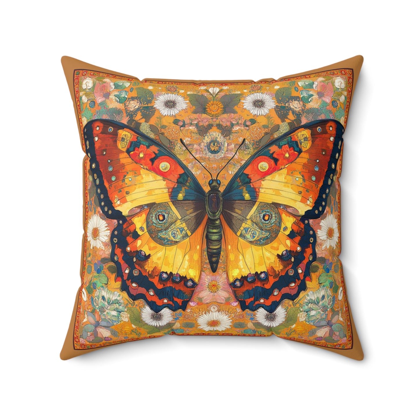 Butterfly Art Faux Suede Square Pillow | Bohemian Decor, Home Accent, Living Room, Gift for Nature Lovers, Cozy Throw Pillow