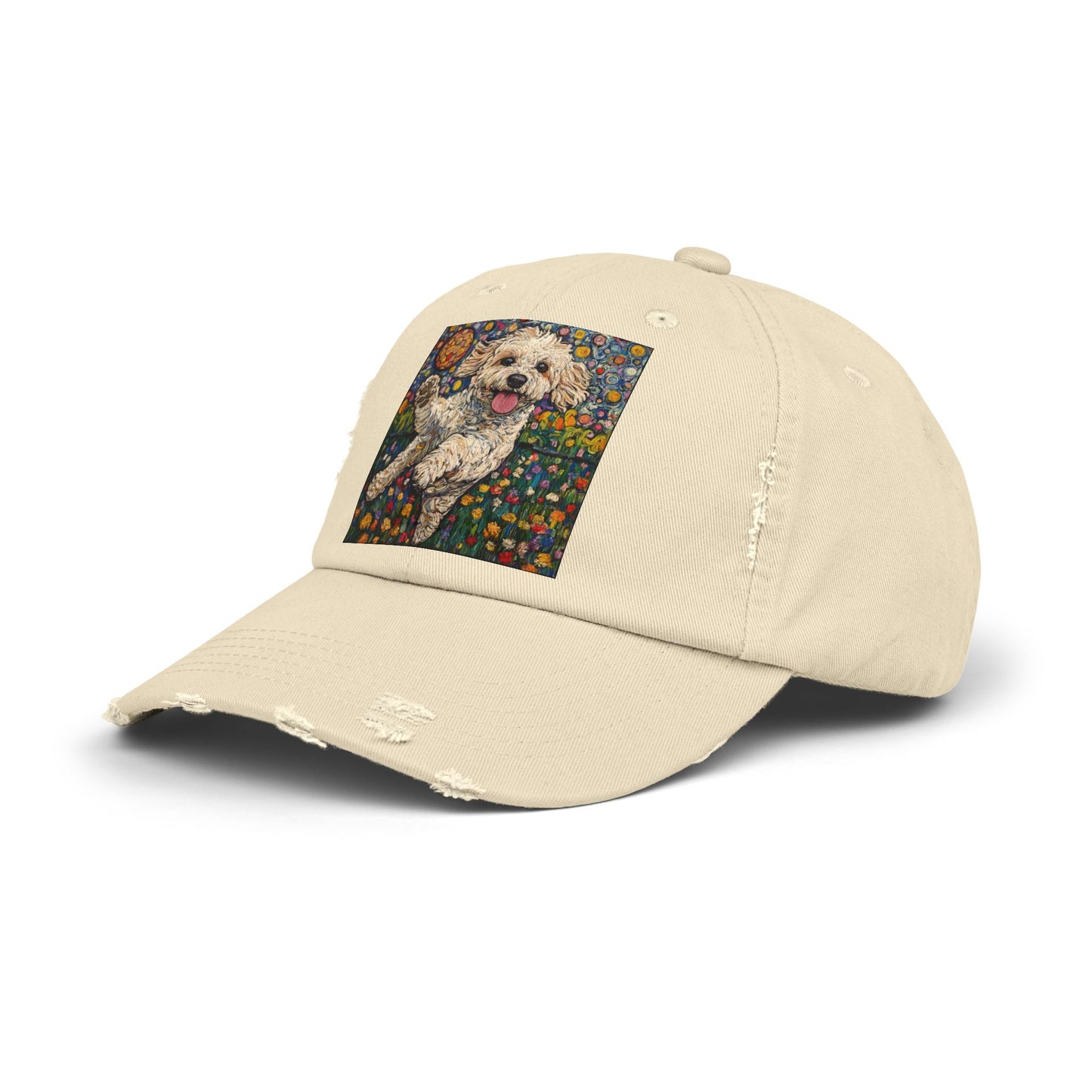 Doodle Pickleball Art Cap, Distressed Baseball Hat, Pet Lover Gift, Casual Summer Hat, Dog Mom Cap, Fun Gift for Dog Owners