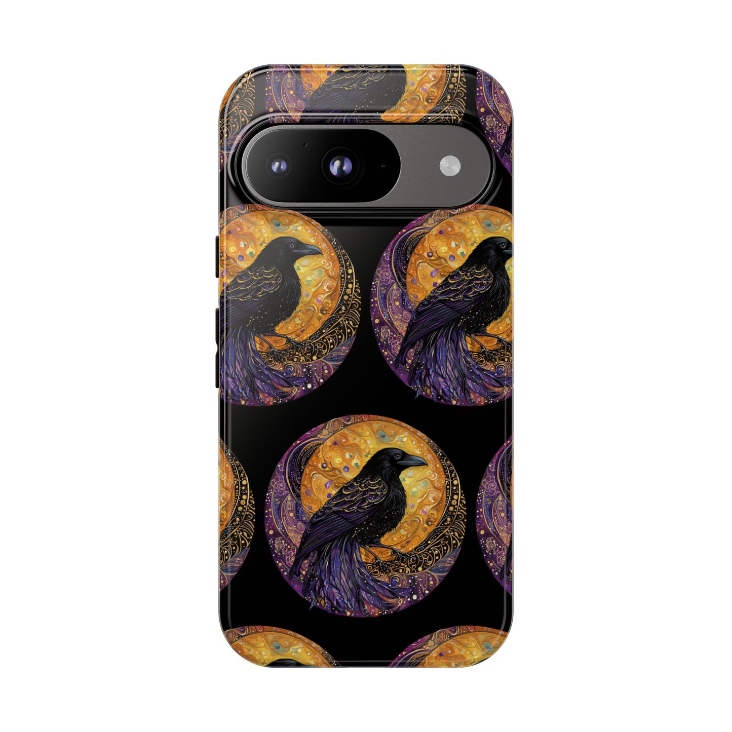 Raven Celestial Phone Case, Astrological Gift, Bird Lover Accessory, Tough Phone Cover, Gothic Aesthetic, Halloween Tech Decor