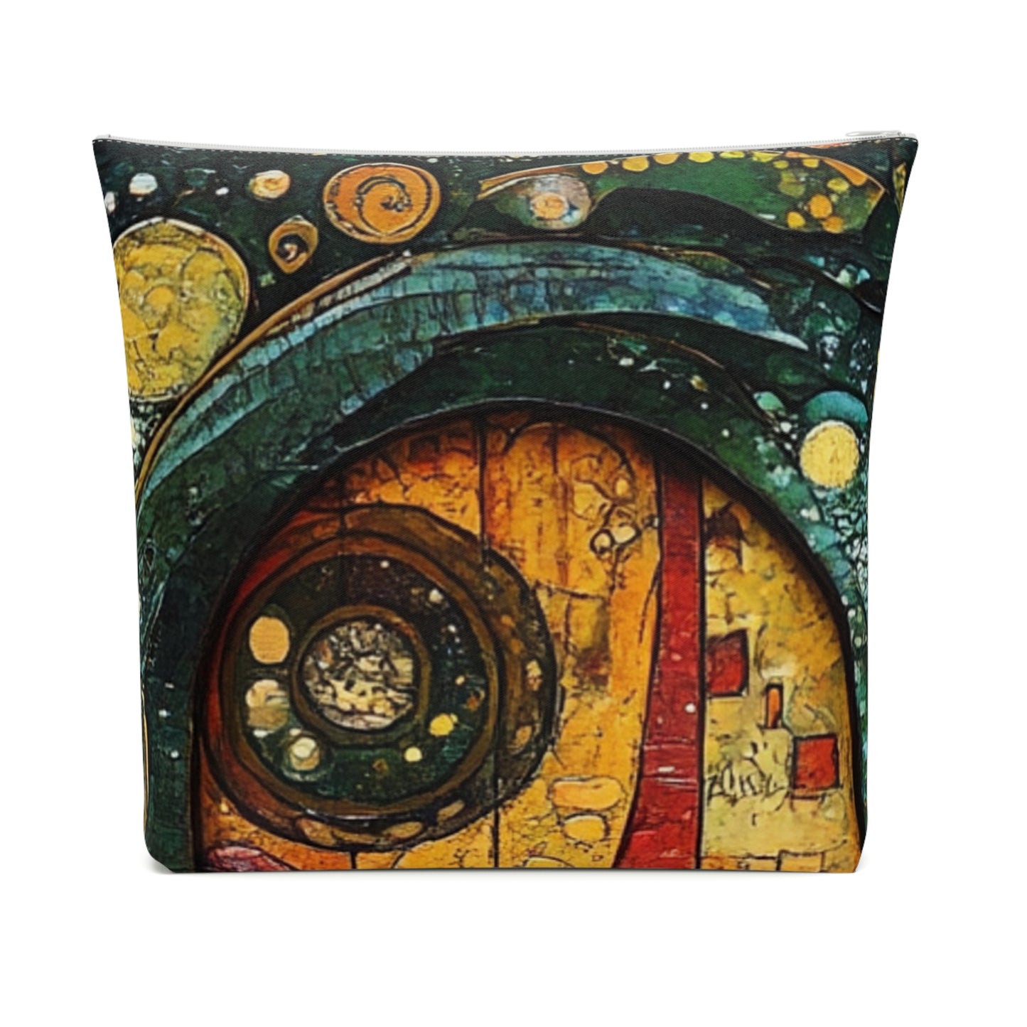 Fairy Door Artistic Cotton Cosmetic Bag - Unique Makeup Pouch, Gift for Her, Travel Organizer, Bohemian Style, Everyday Essentials